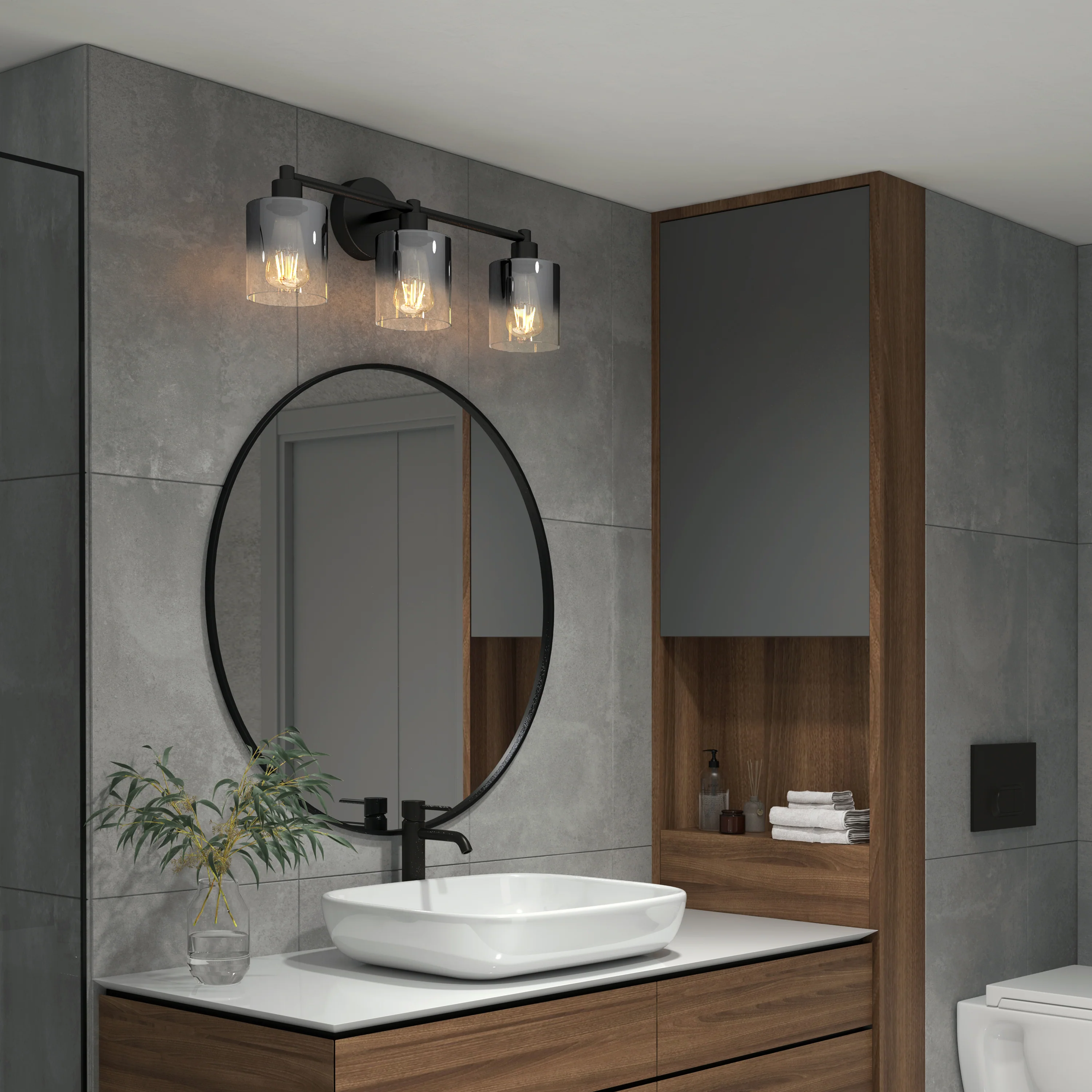 Haze 25-in (64 cm) 3-Light Modern LED Vanity Light for Bathroom - Image 7