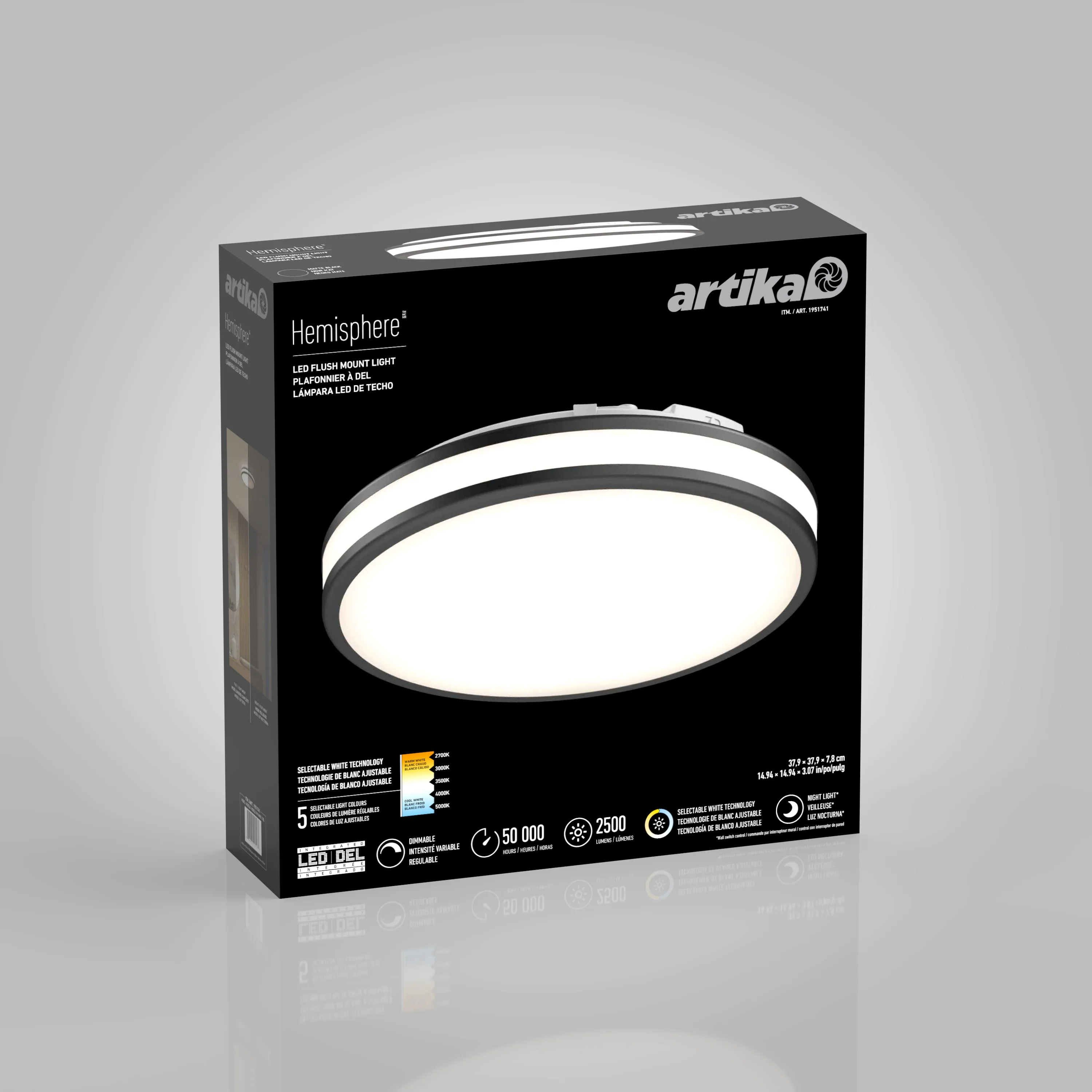 Hemisphere 15 in. LED flush mount light | Artika - Image 13
