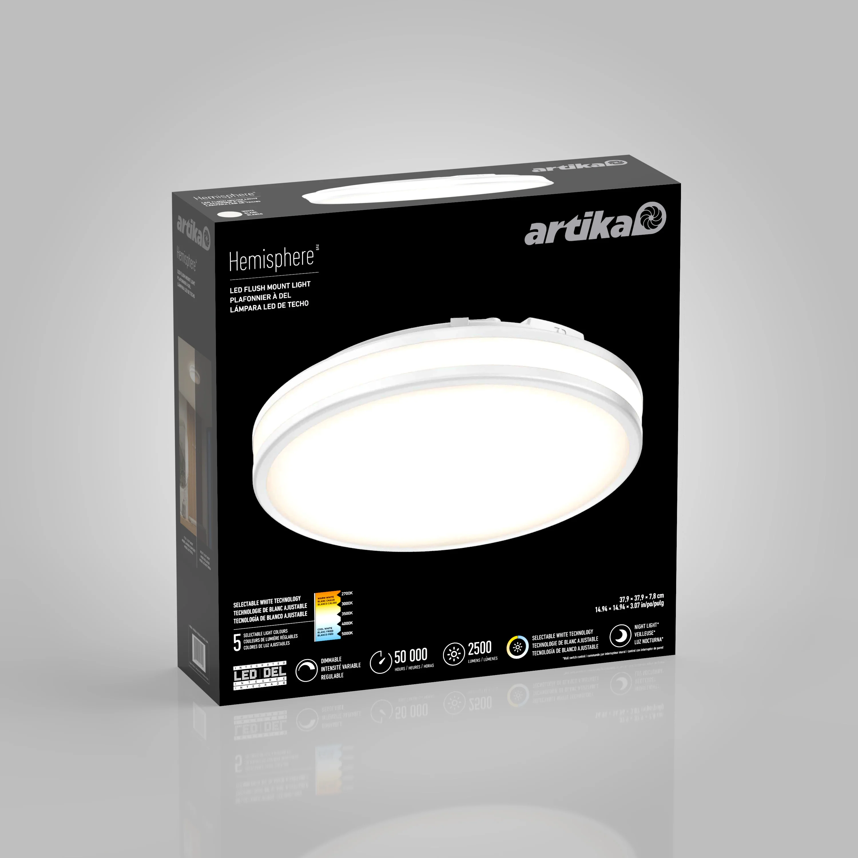 Hemisphere 15 in. LED flush mount light | Artika - Image 22