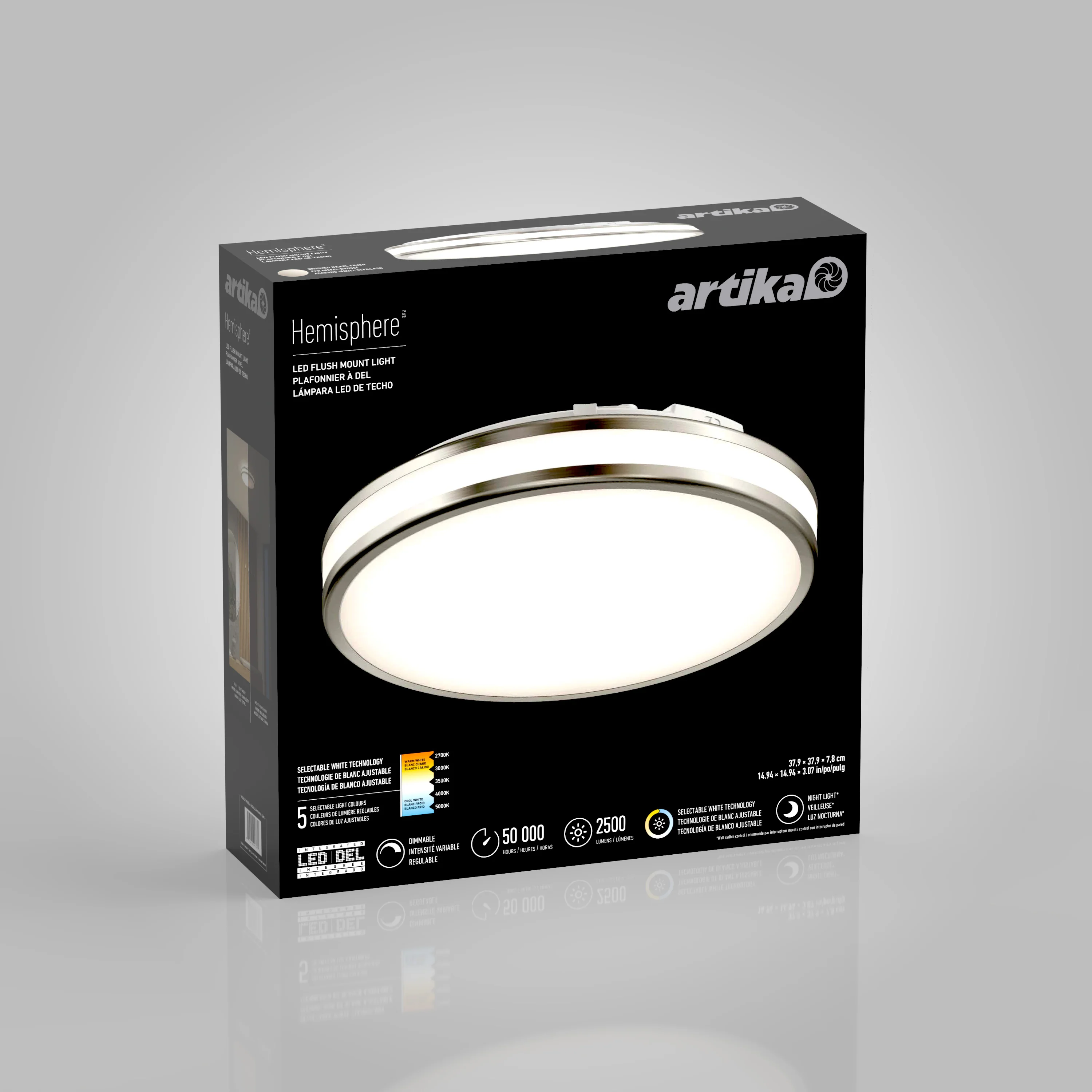 Hemisphere 15 in. LED flush mount light | Artika - Image 64