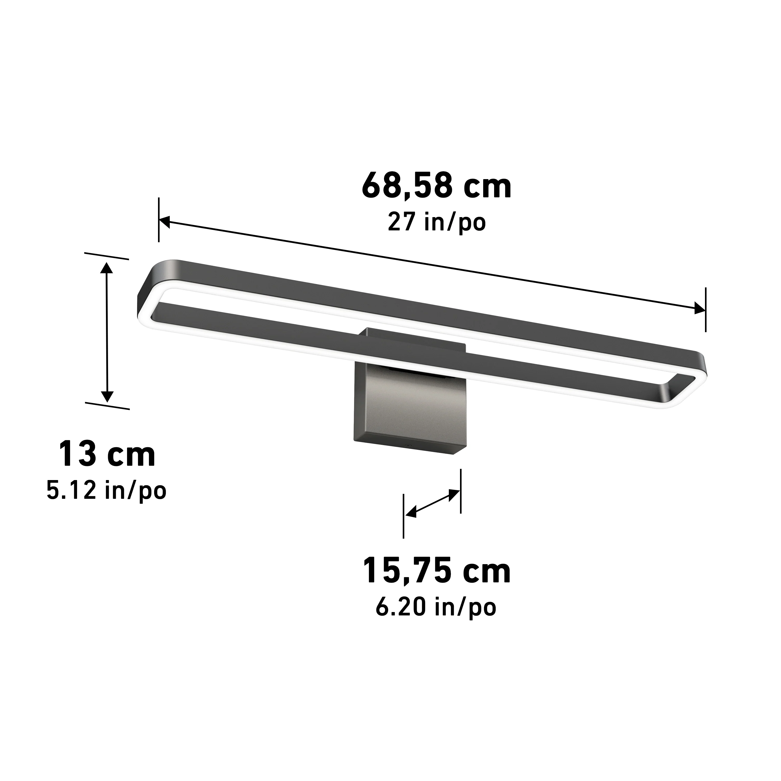 Hinge 27-in (69 cm) Integrated LED 3-CCT Vanity Light Bar for Bathroom - Image 14