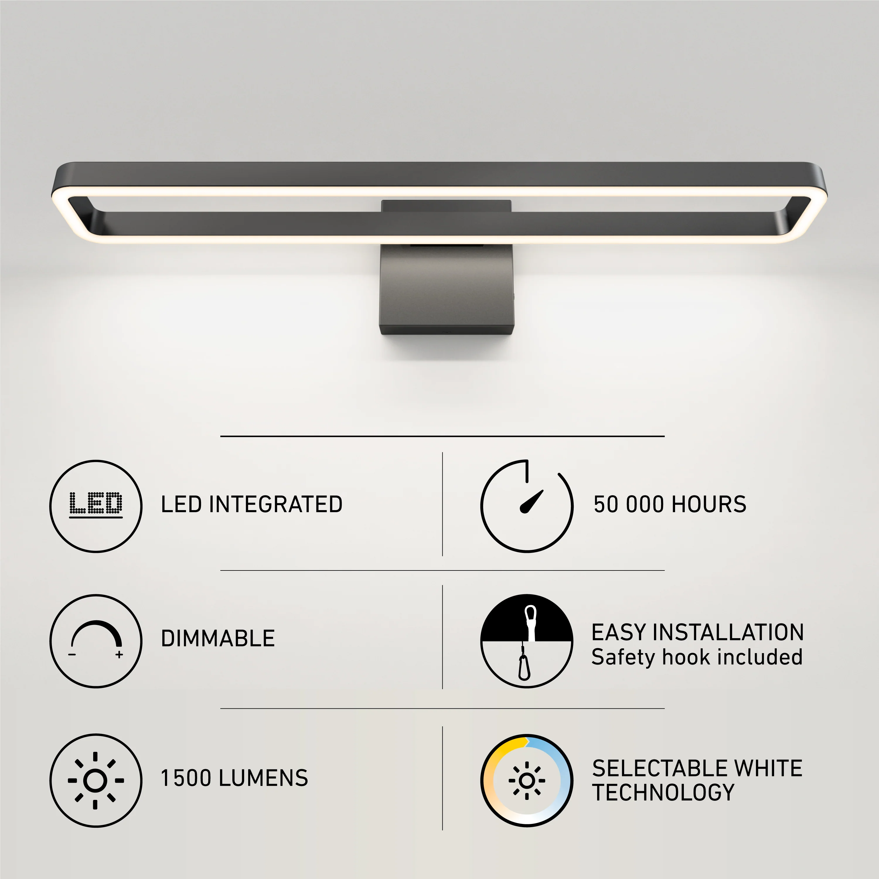 Hinge 27-in (69 cm) Integrated LED 3-CCT Vanity Light Bar for Bathroom - Image 9