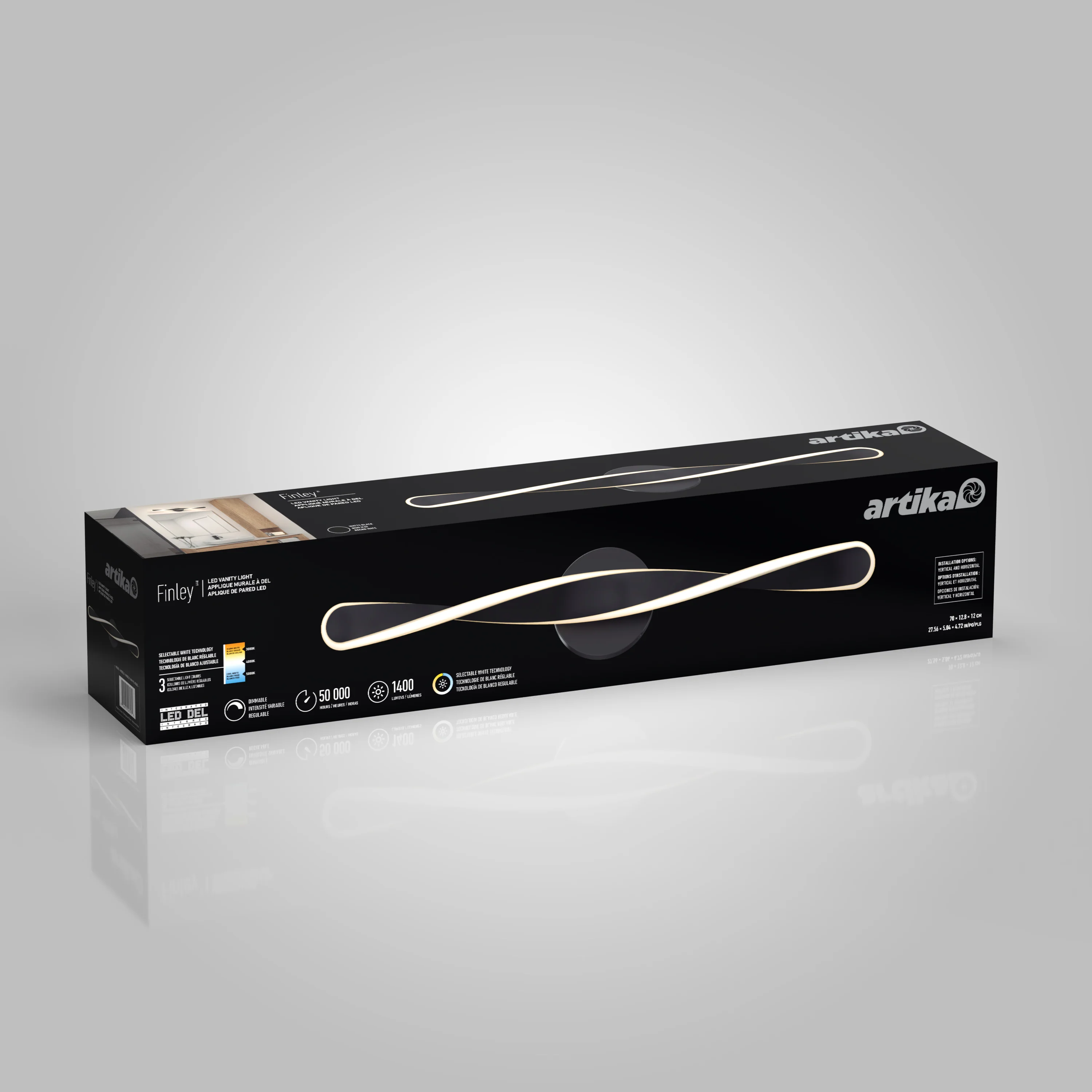 Finley 28-in (70 cm) Integrated LED 3-CCT Vanity Light Bar for Bathroom - Image 13