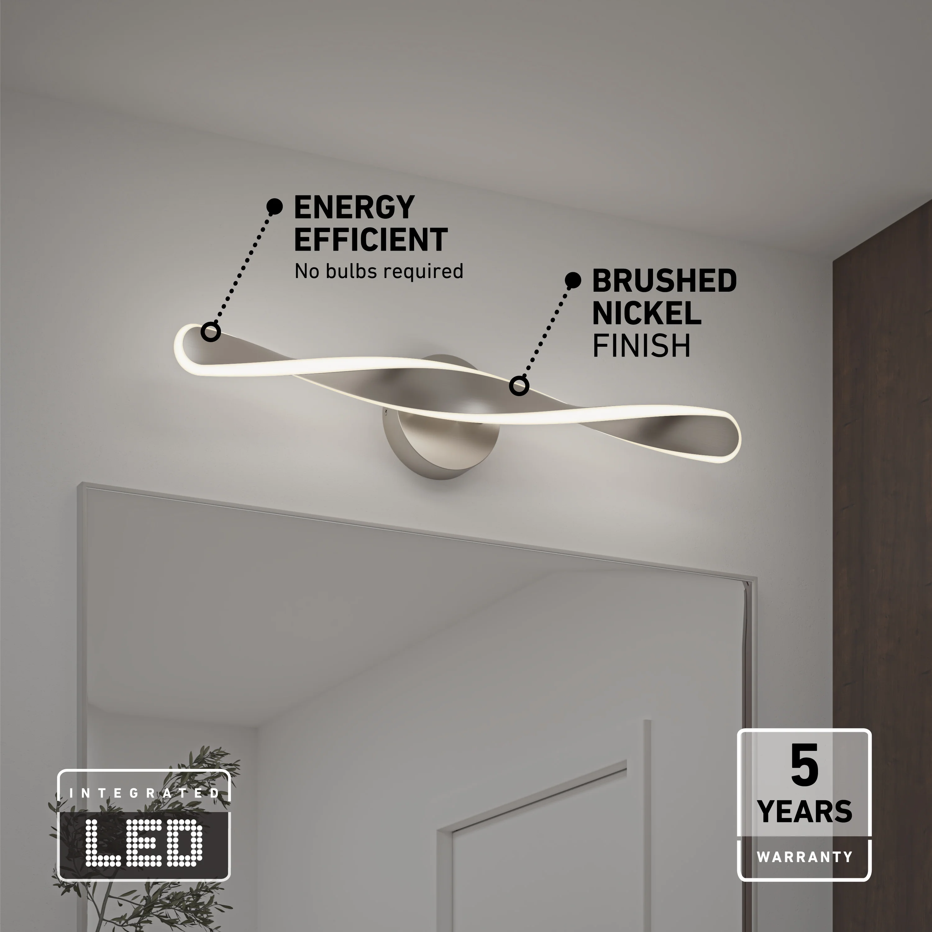 Finley 28-in (70 cm) Integrated LED 3-CCT Vanity Light Bar for Bathroom - Image 22