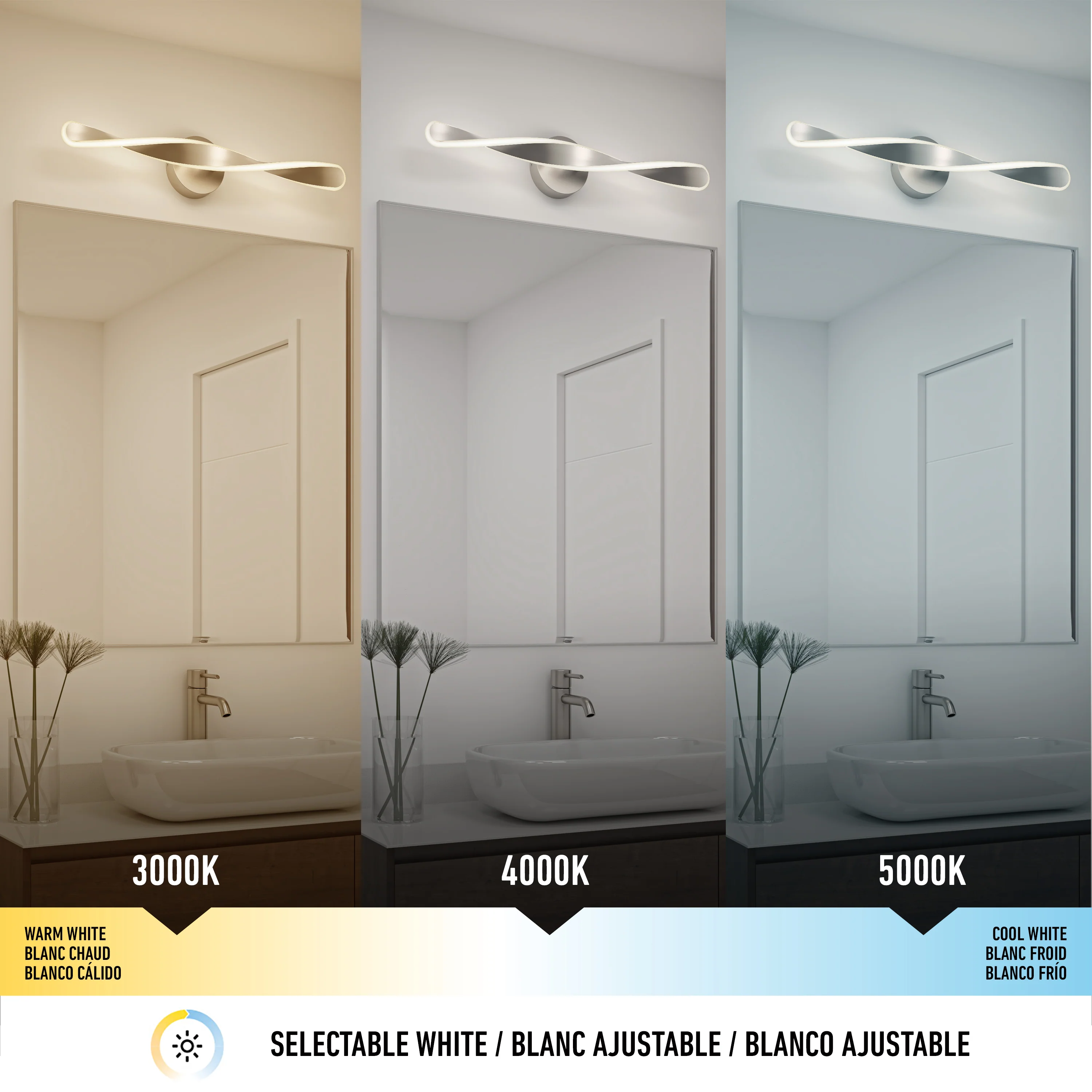 Finley 28-in (70 cm) Integrated LED 3-CCT Vanity Light Bar for Bathroom - Image 25