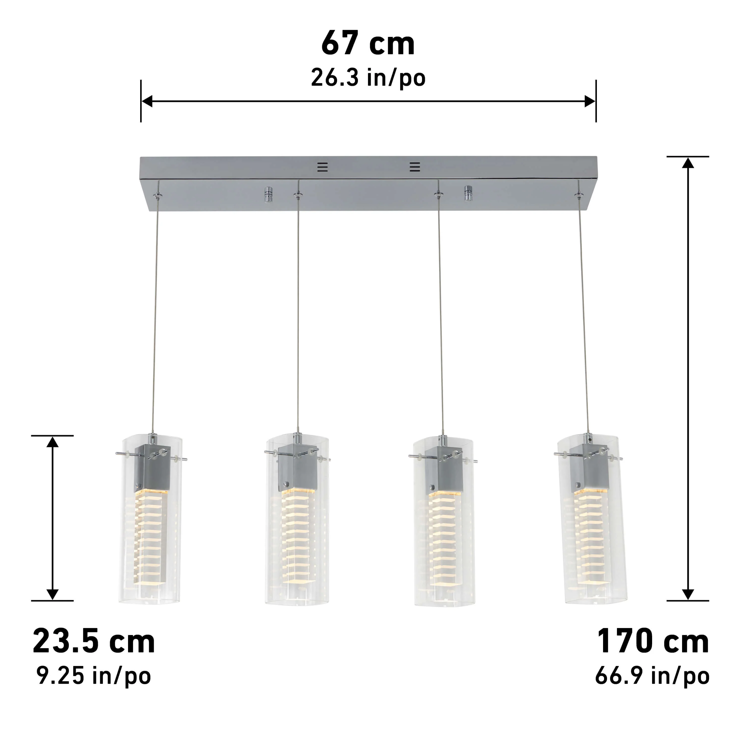 Hologram 4-light LED pendant - Image 8