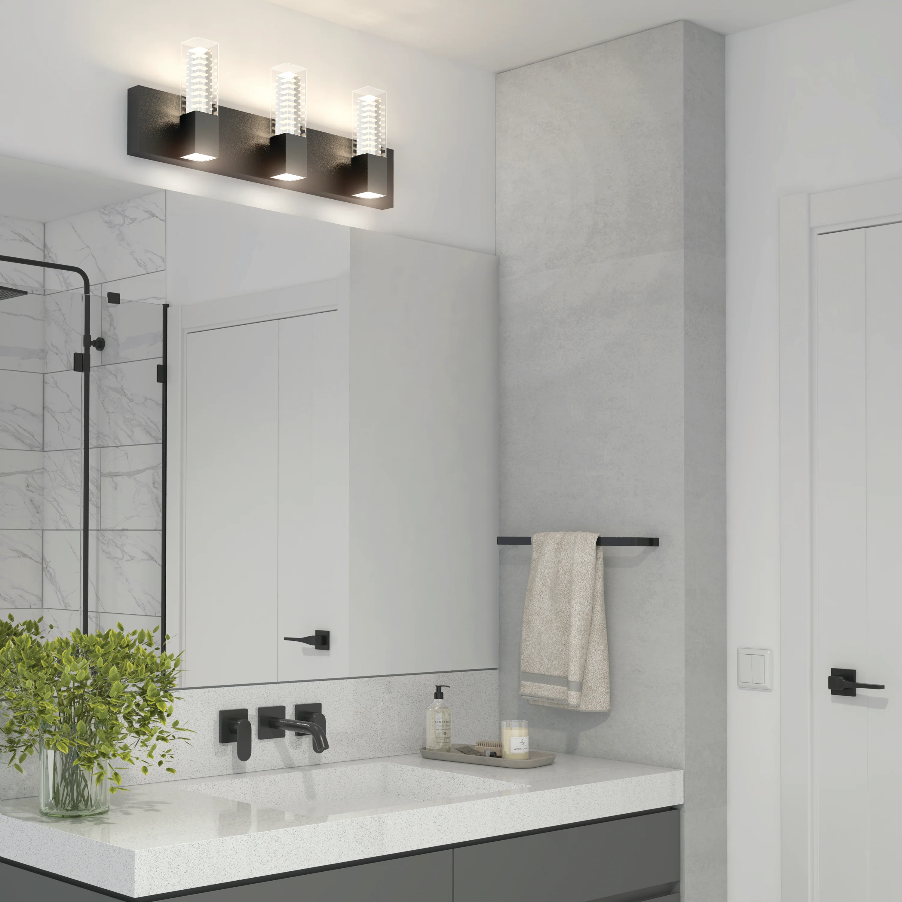 Hologram 24-in (61 cm) 3-Light Modern LED 5-CCT Vanity Light for Bathroom - Image 11