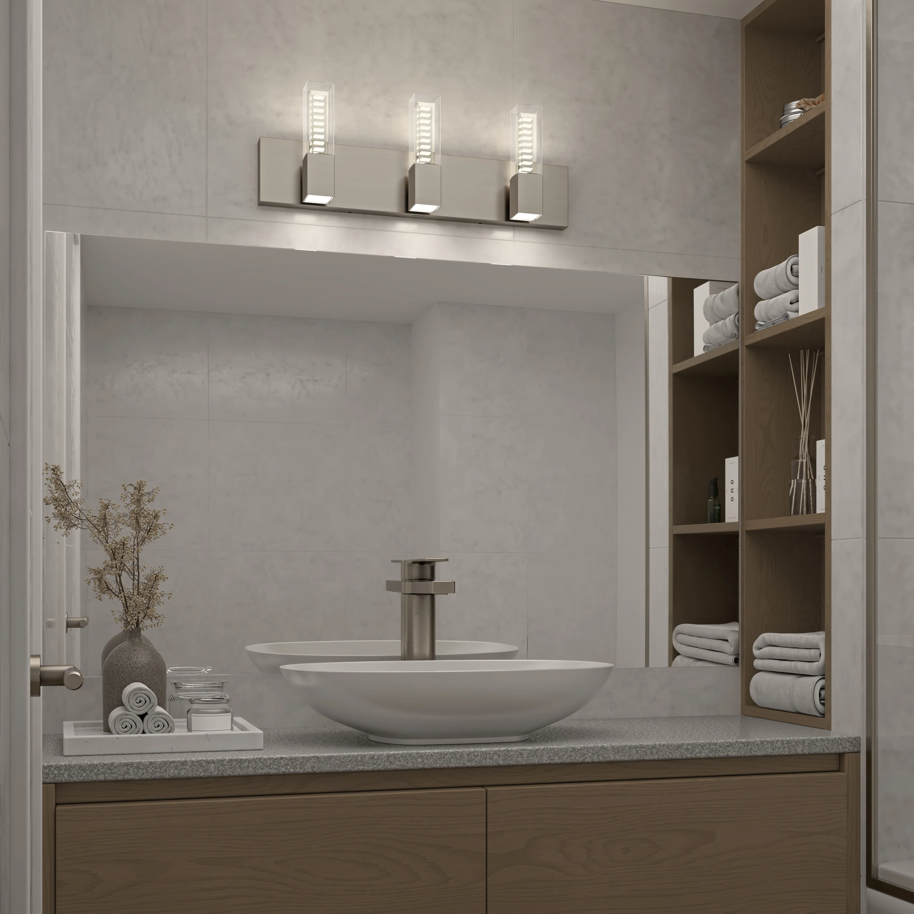Hologram 24-in (61 cm) 3-Light Modern LED 5-CCT Vanity Light for Bathroom - Image 18