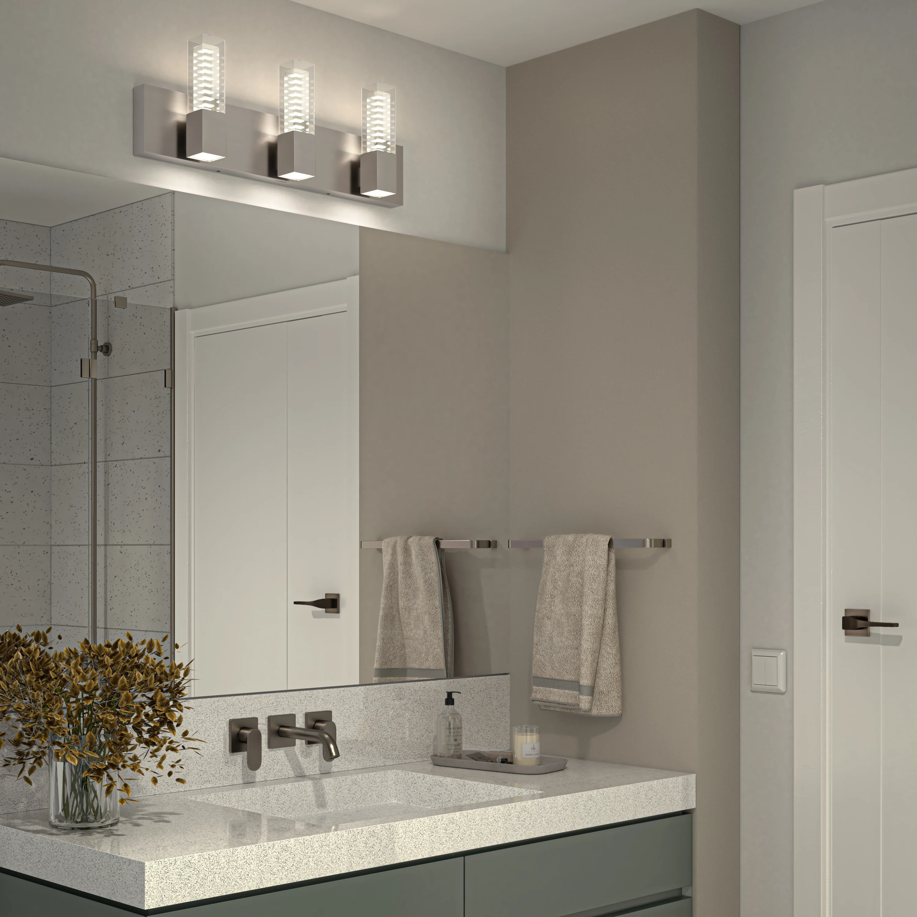 Hologram 24-in (61 cm) 3-Light Modern LED 5-CCT Vanity Light for Bathroom - Image 30