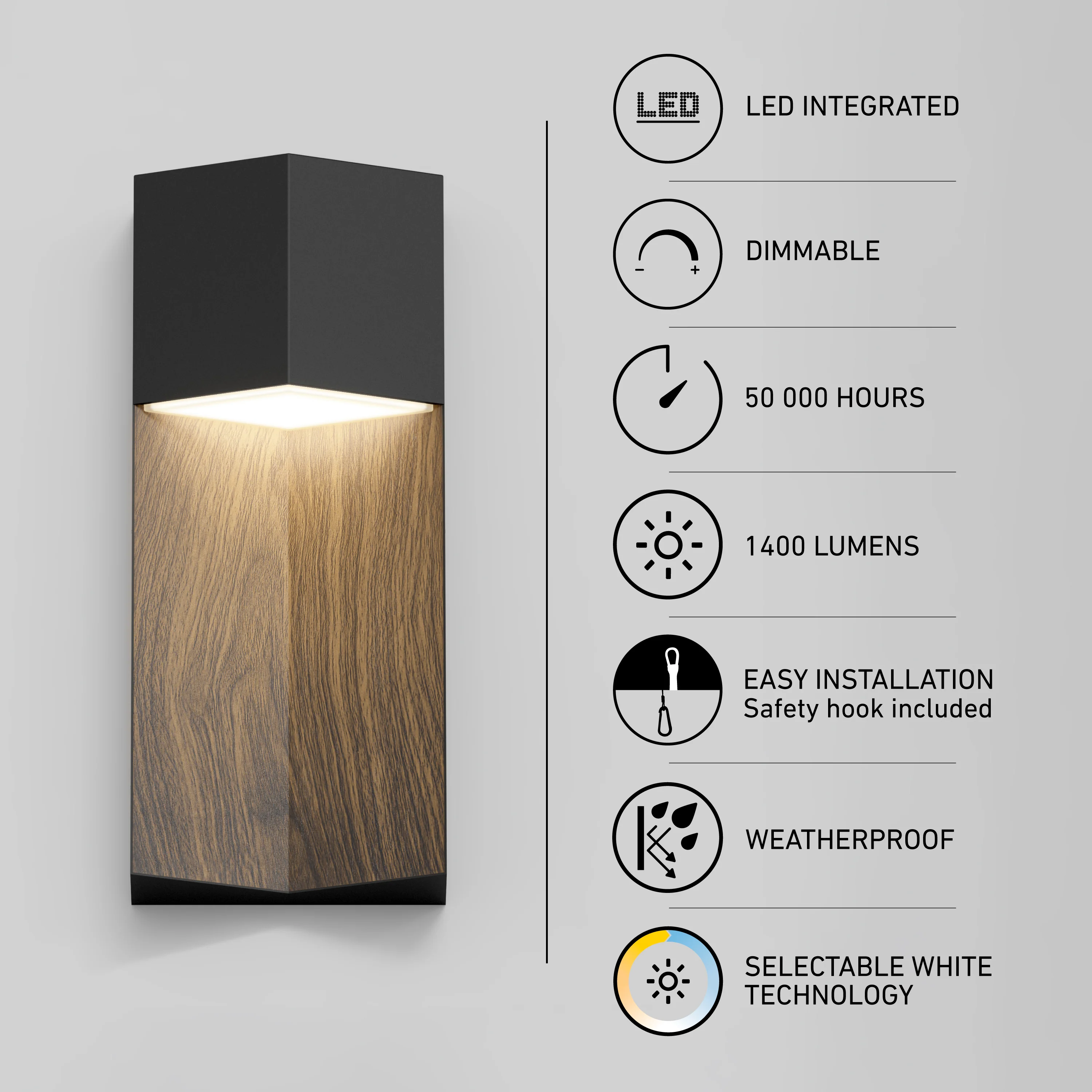 Howel modern LED indoor-outdoor wall light 5 CCT - Image 10