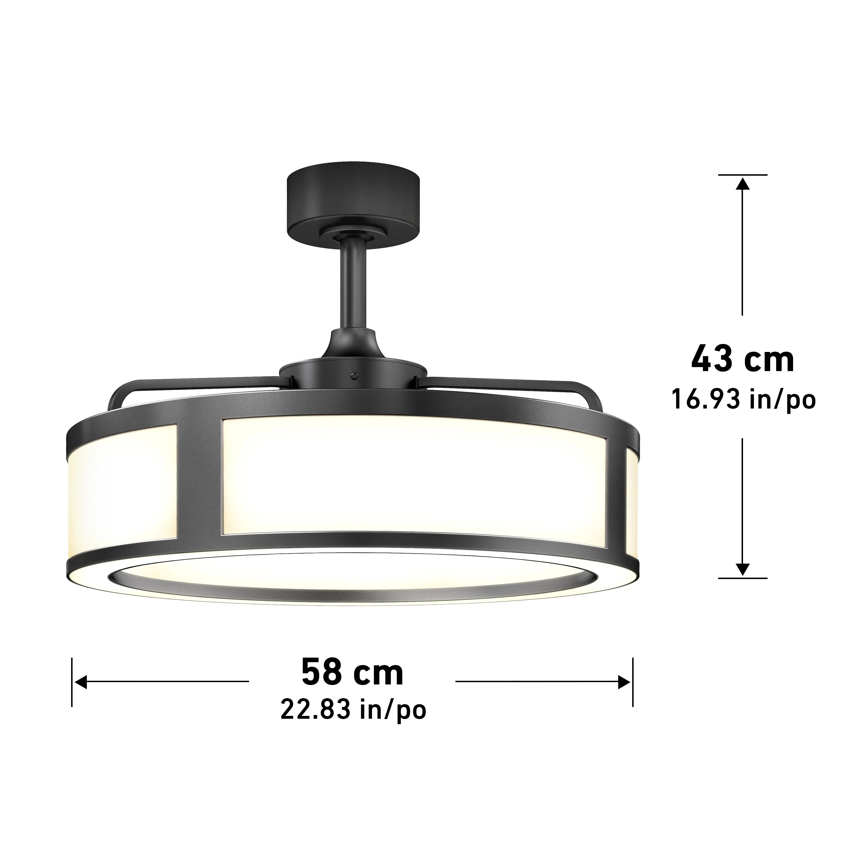 Huxley 23 in. (59 cm) LED modern fandelier ceiling fan with light - Image 14