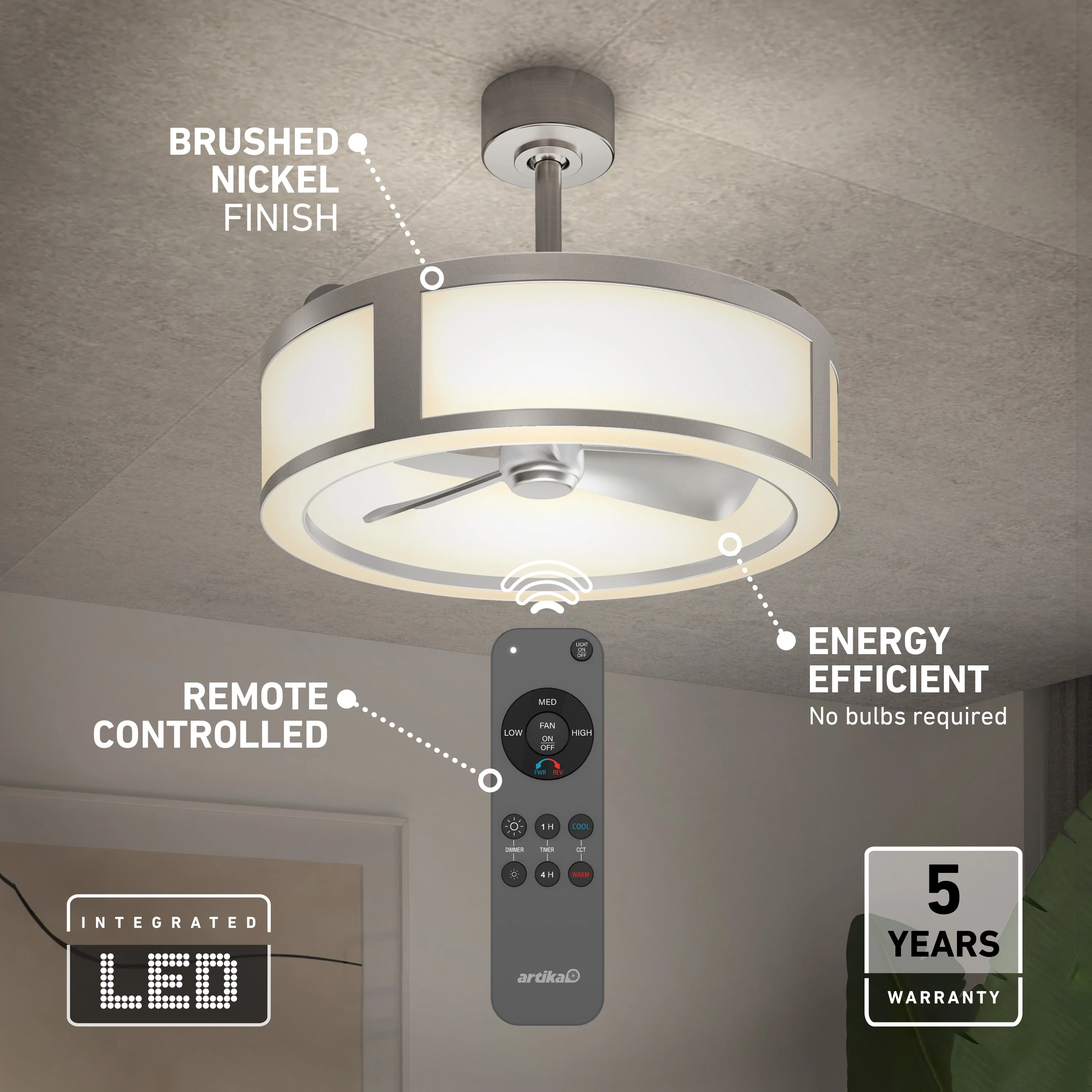 Huxley 23 in. (59 cm) LED modern fandelier ceiling fan with light - Image 20