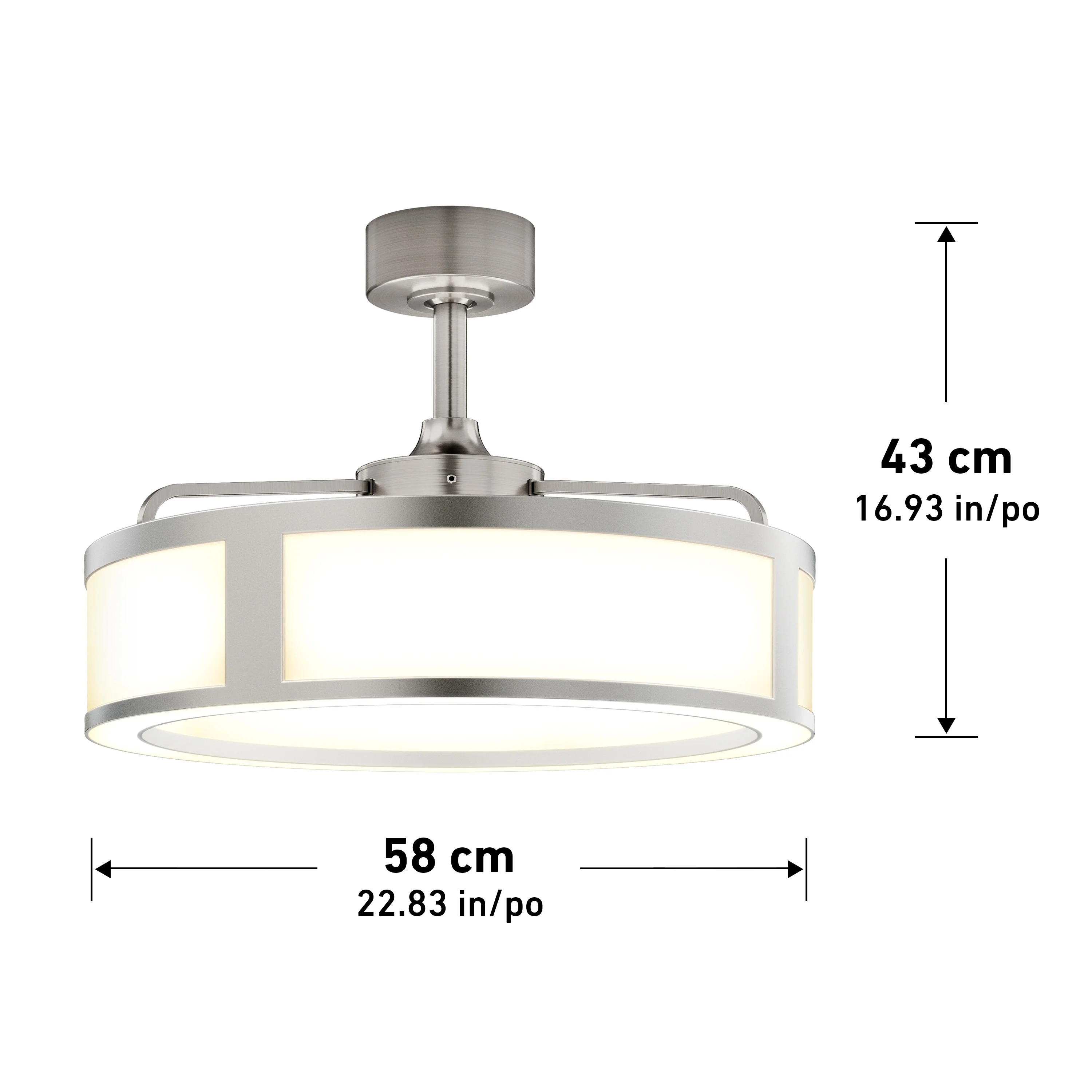 Huxley 23 in. (59 cm) LED modern fandelier ceiling fan with light - Image 28