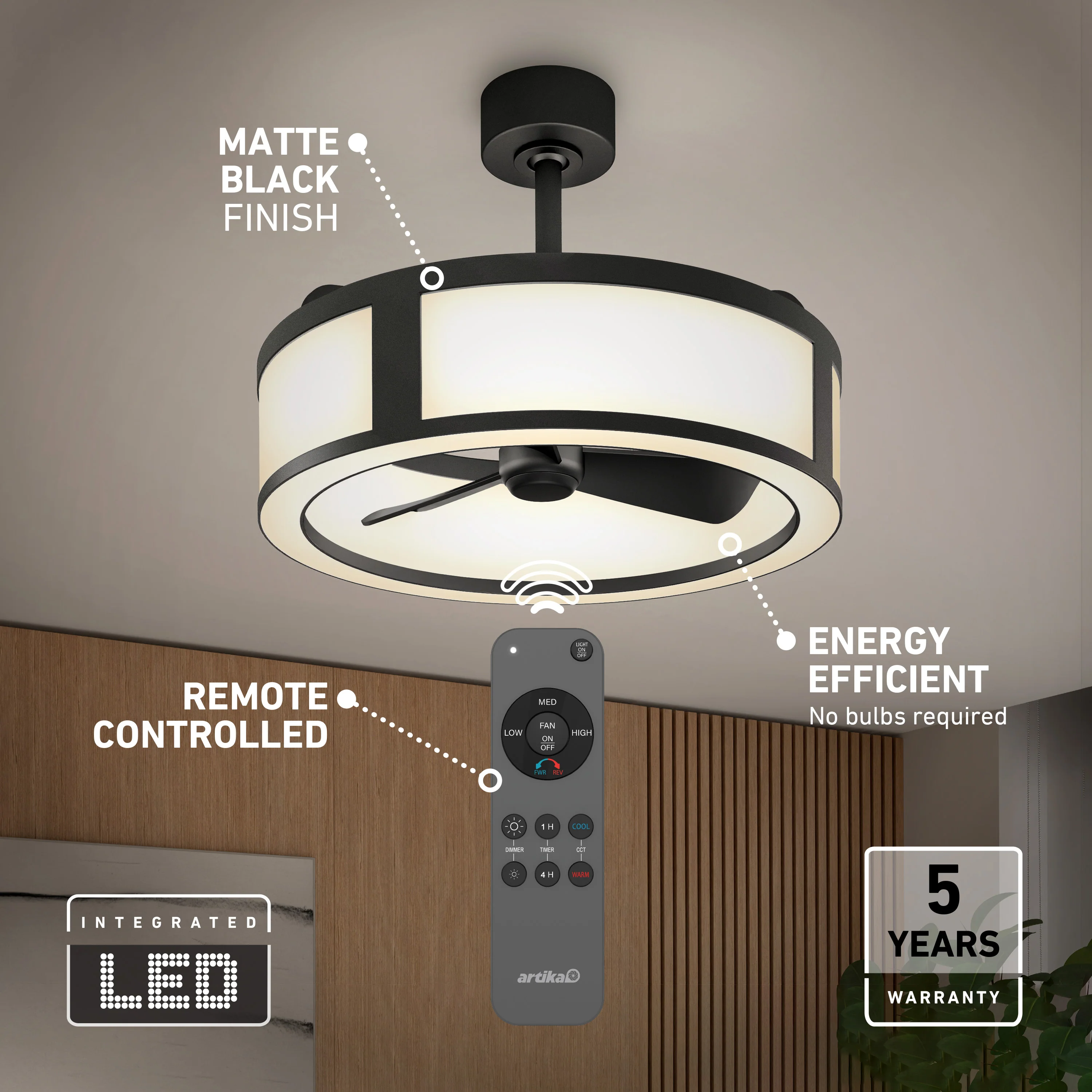 Huxley 23 in. (59 cm) LED modern fandelier ceiling fan with light - Image 6