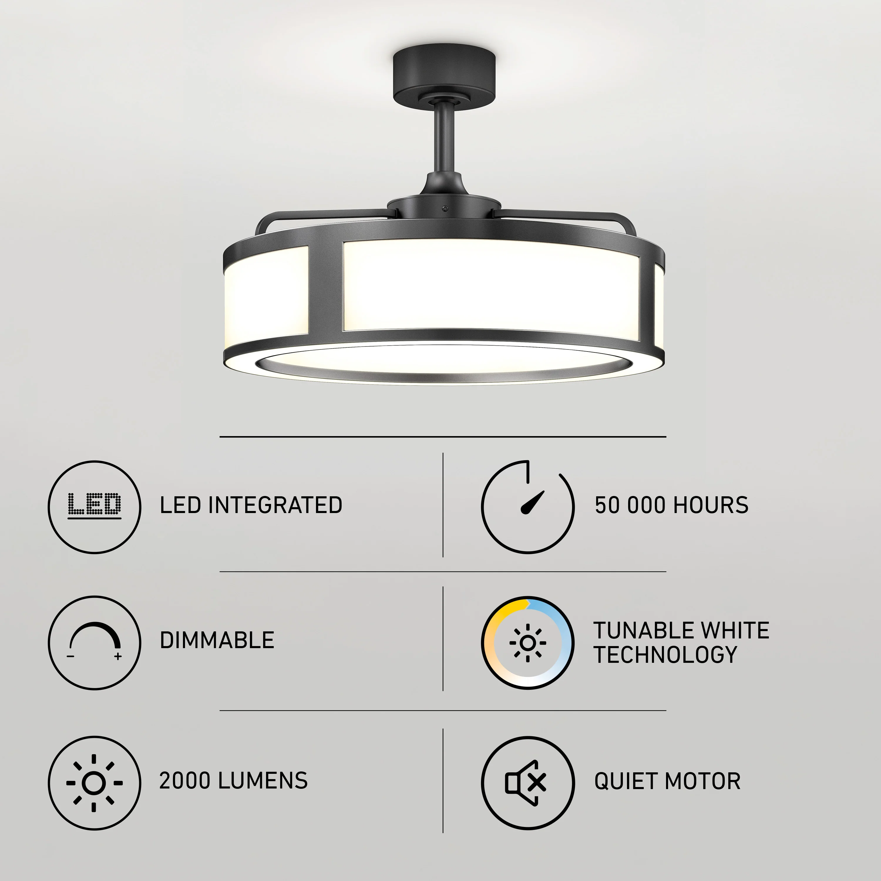 Huxley 23 in. (59 cm) LED modern fandelier ceiling fan with light - Image 7