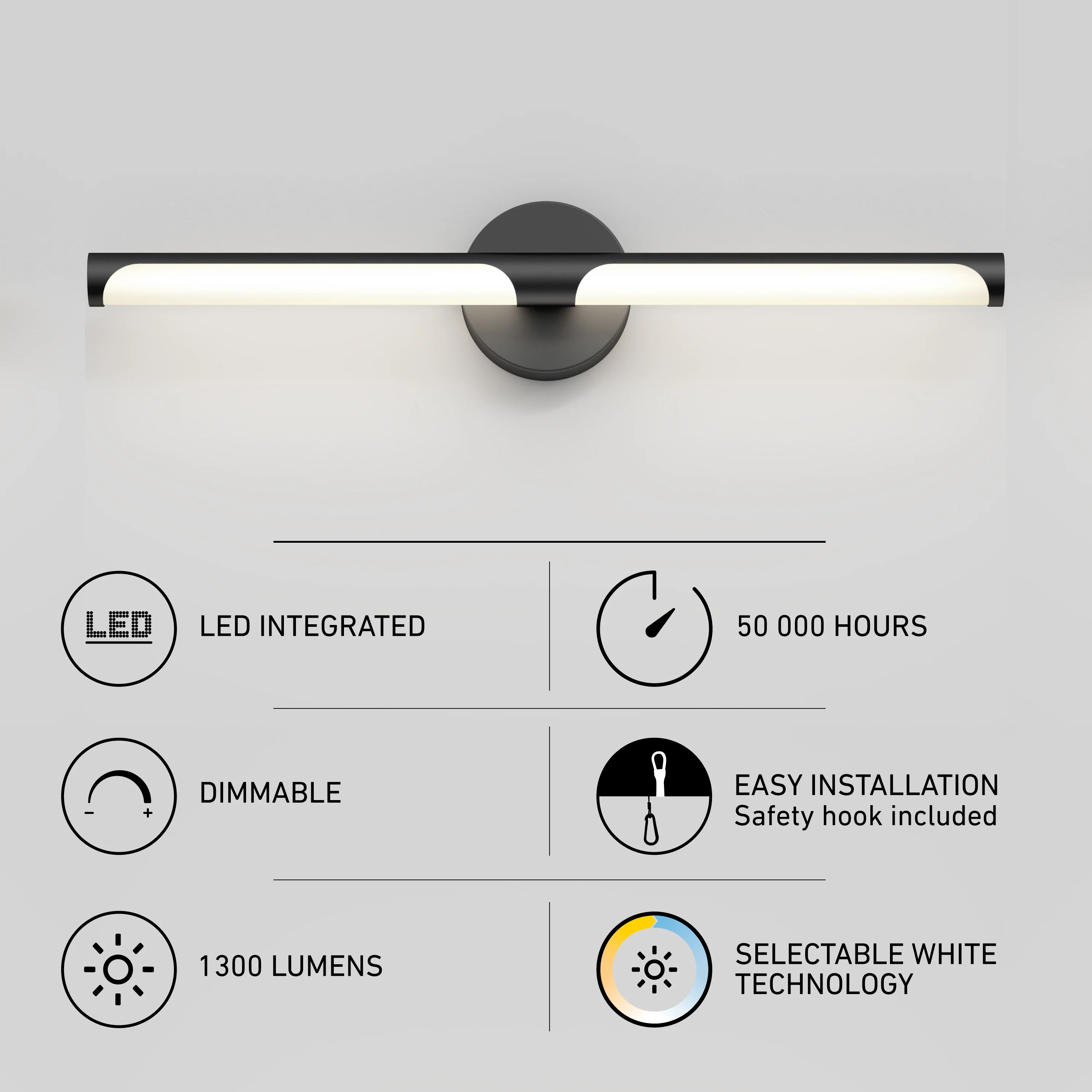 Ilona 27-in (69 cm) Integrated LED 5-CCT Vanity Light Bar for Bathroom - Image 9