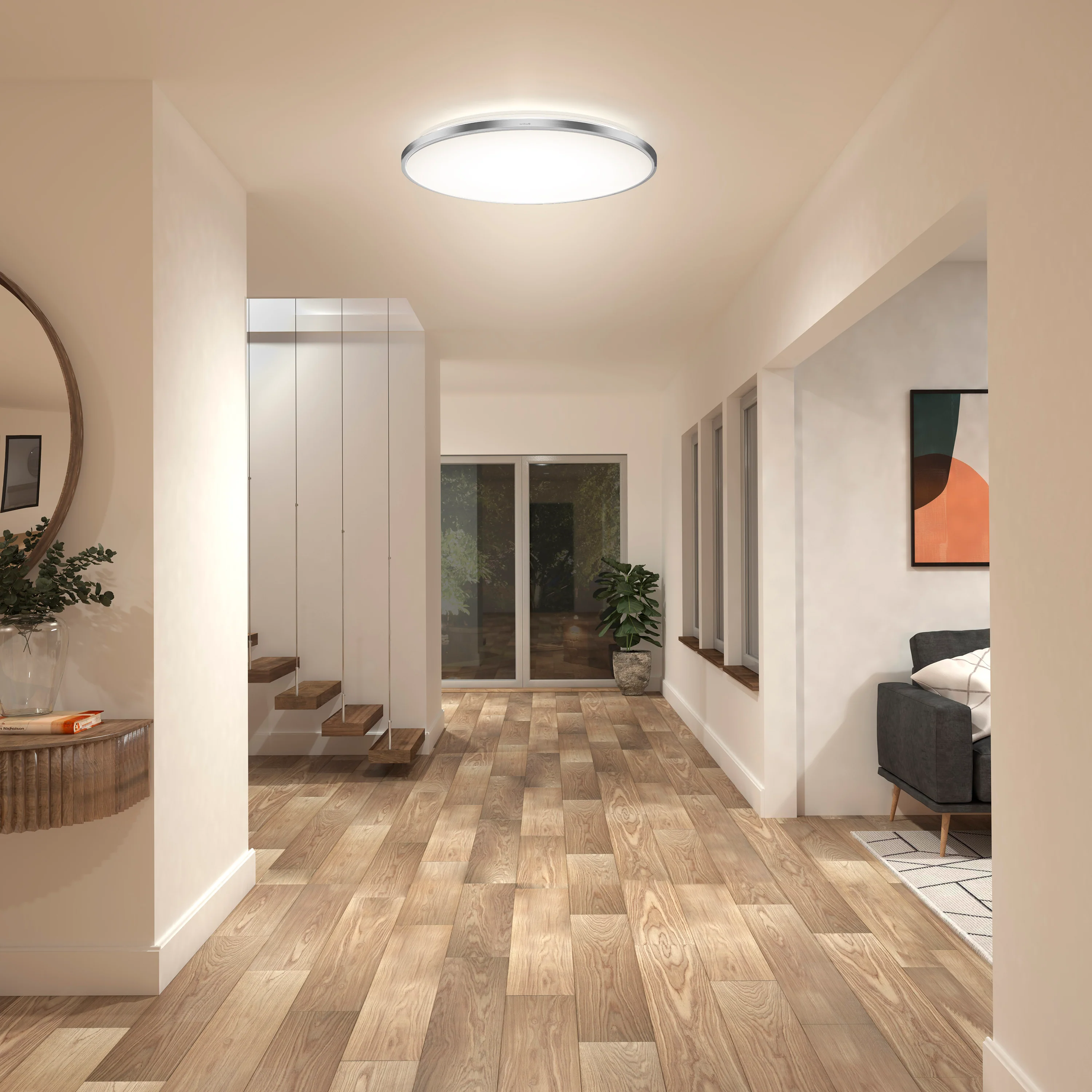 Jupiter 23 in. (58 cm) Modern LED Flush Mount Ceiling Light - with remote - Image 2