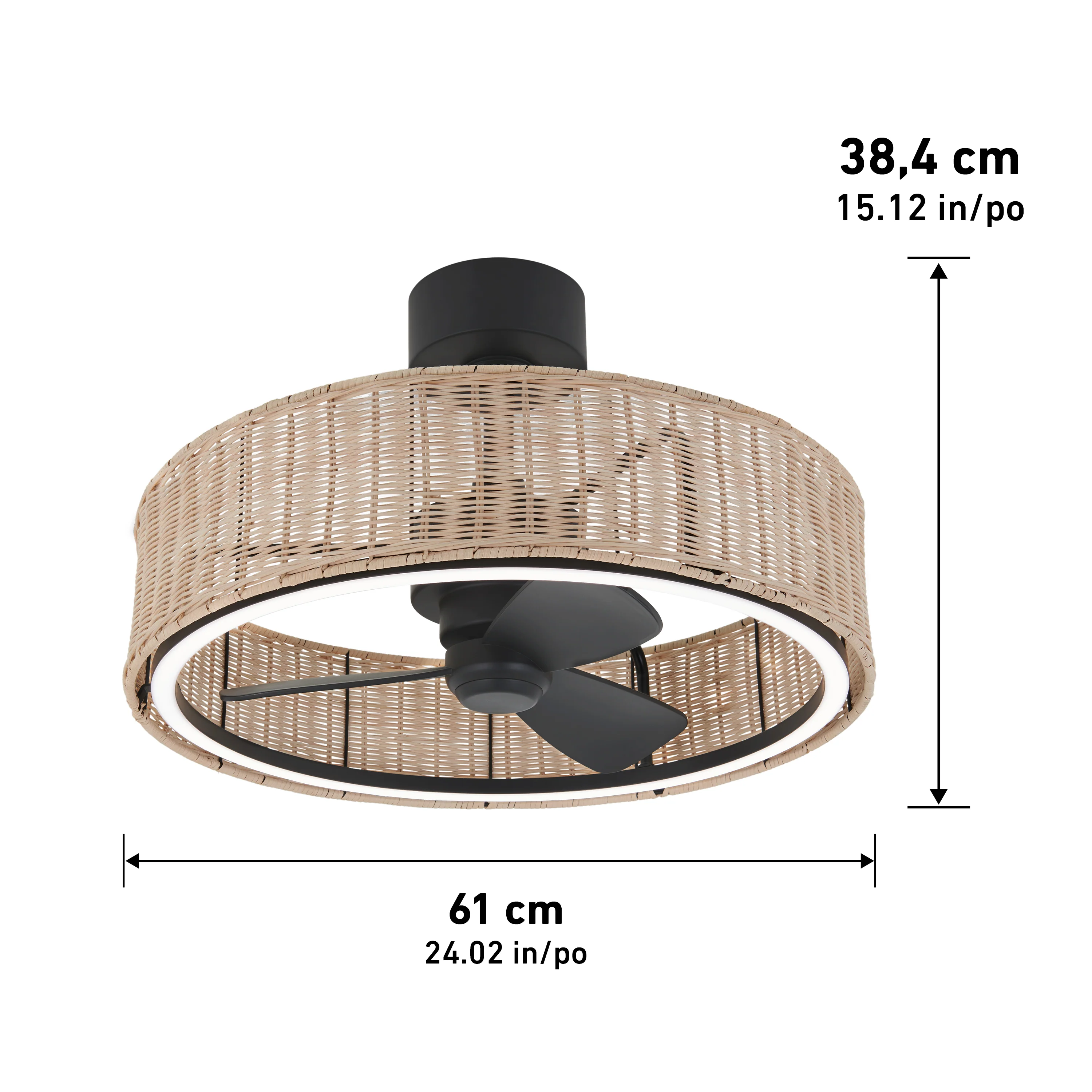 Kalani 24 in. (61 cm) LED modern fandelier ceiling fan with light - includes remote - Image 16