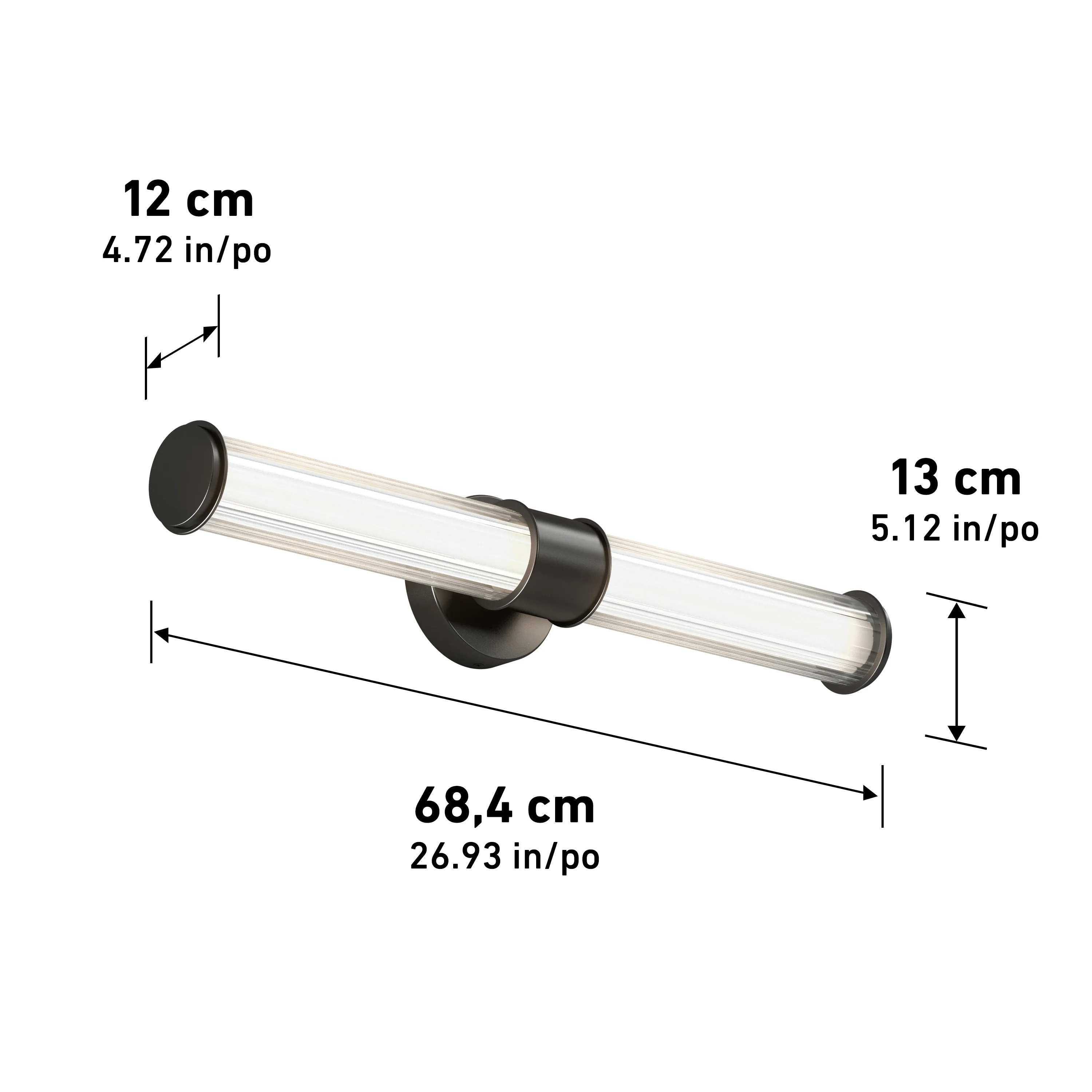 Kendra 27-in (68 cm) Integrated LED 3-CCT Vanity Light Bar for Bathroom - Image 13