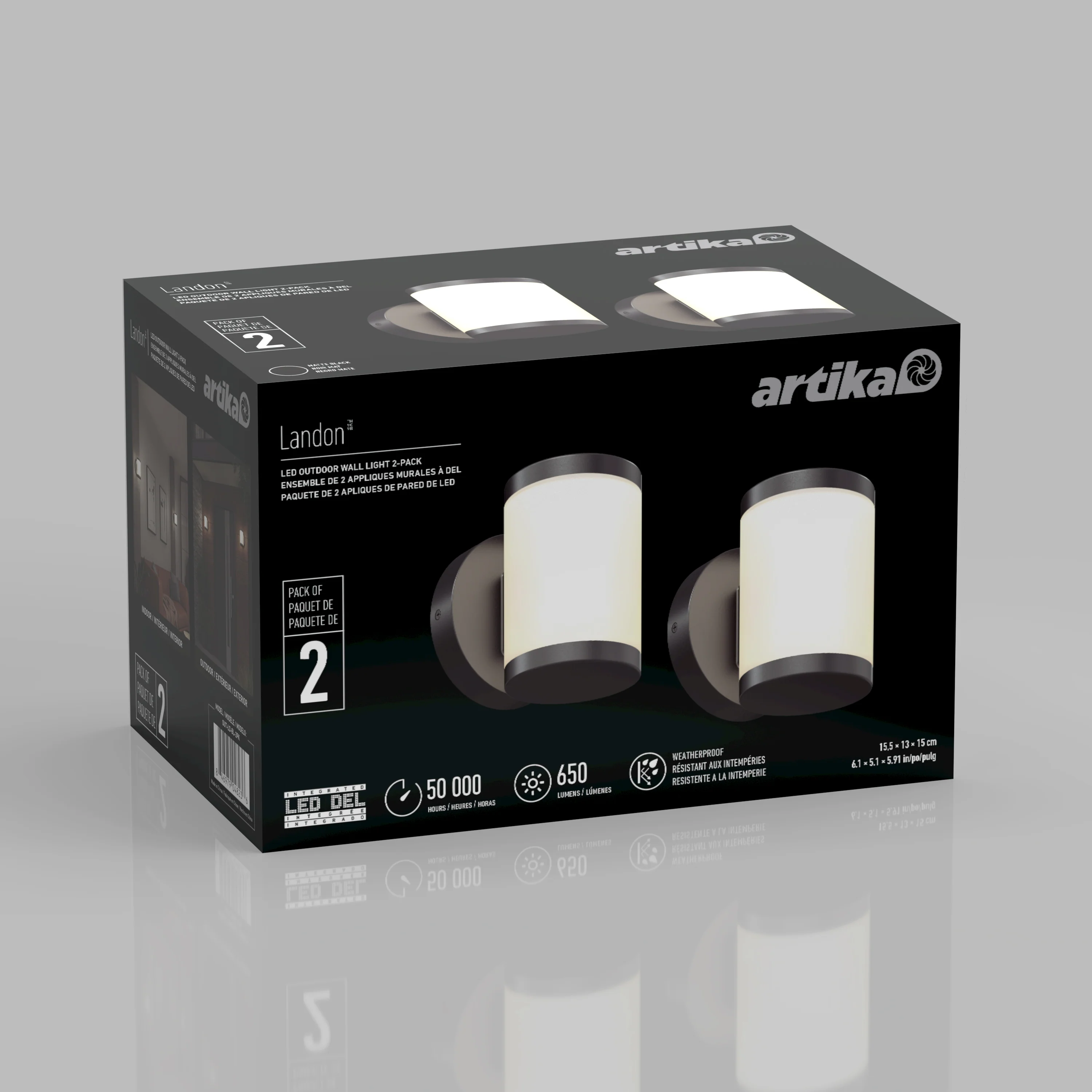 Landon LED Outdoor Wall Light 2-Pack - Image 13
