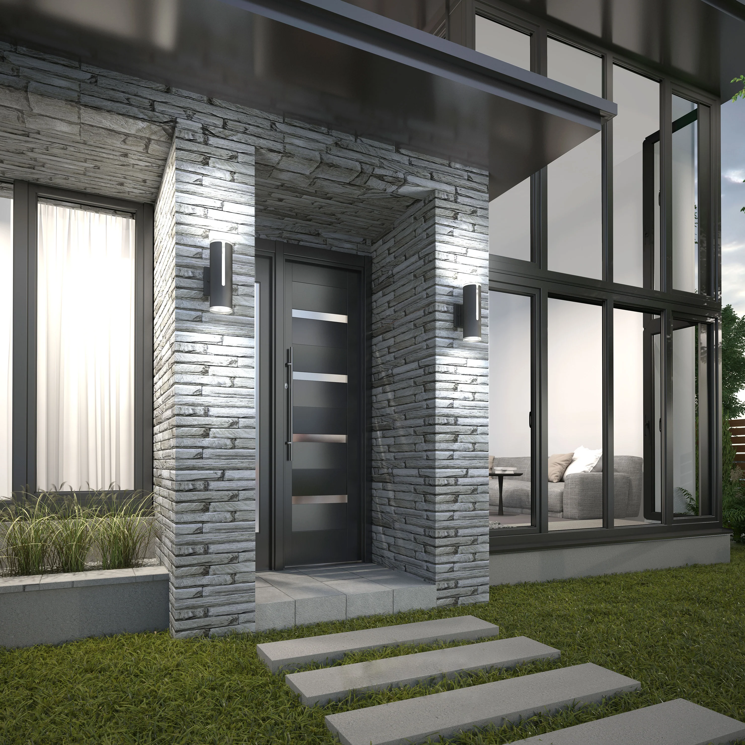 Linea modern indoor-outdoor LED wall light - Image 9
