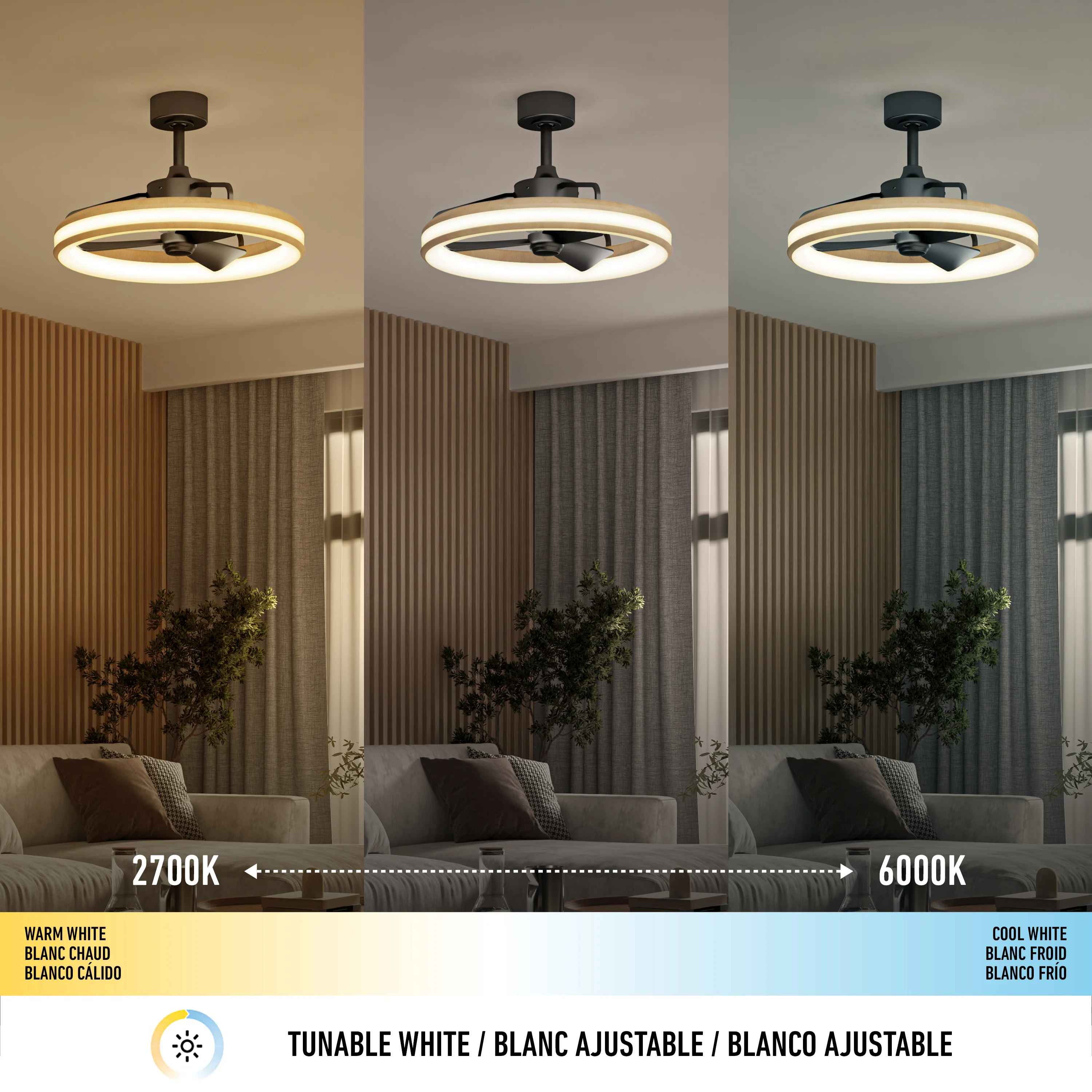 Lugano 23 in. (59 cm) LED modern fandelier ceiling fan with light - includes remote - Image 9