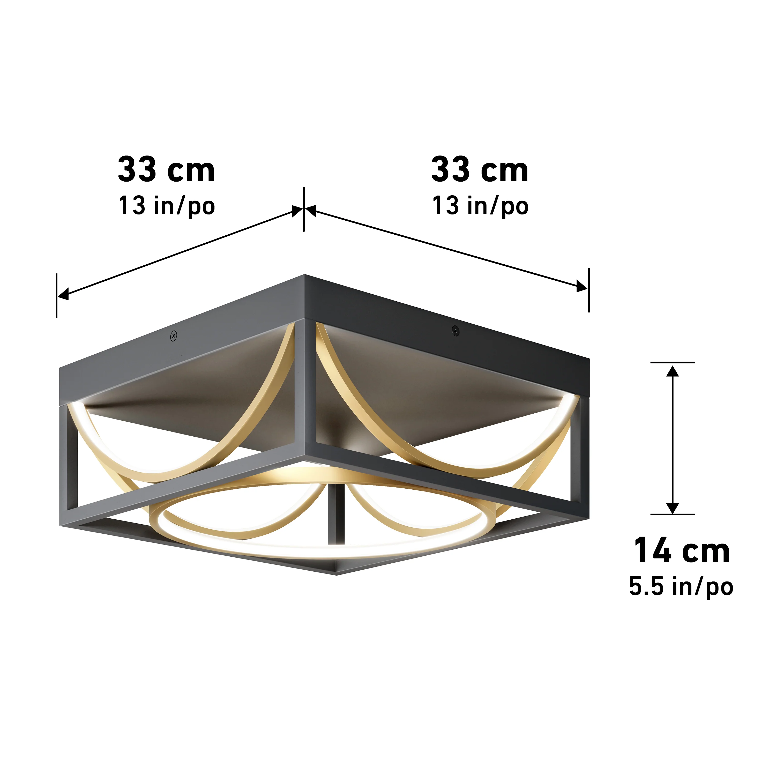 Luxury 13 in. (33 cm) Modern LED Flush Mount Ceiling Light - Image 11