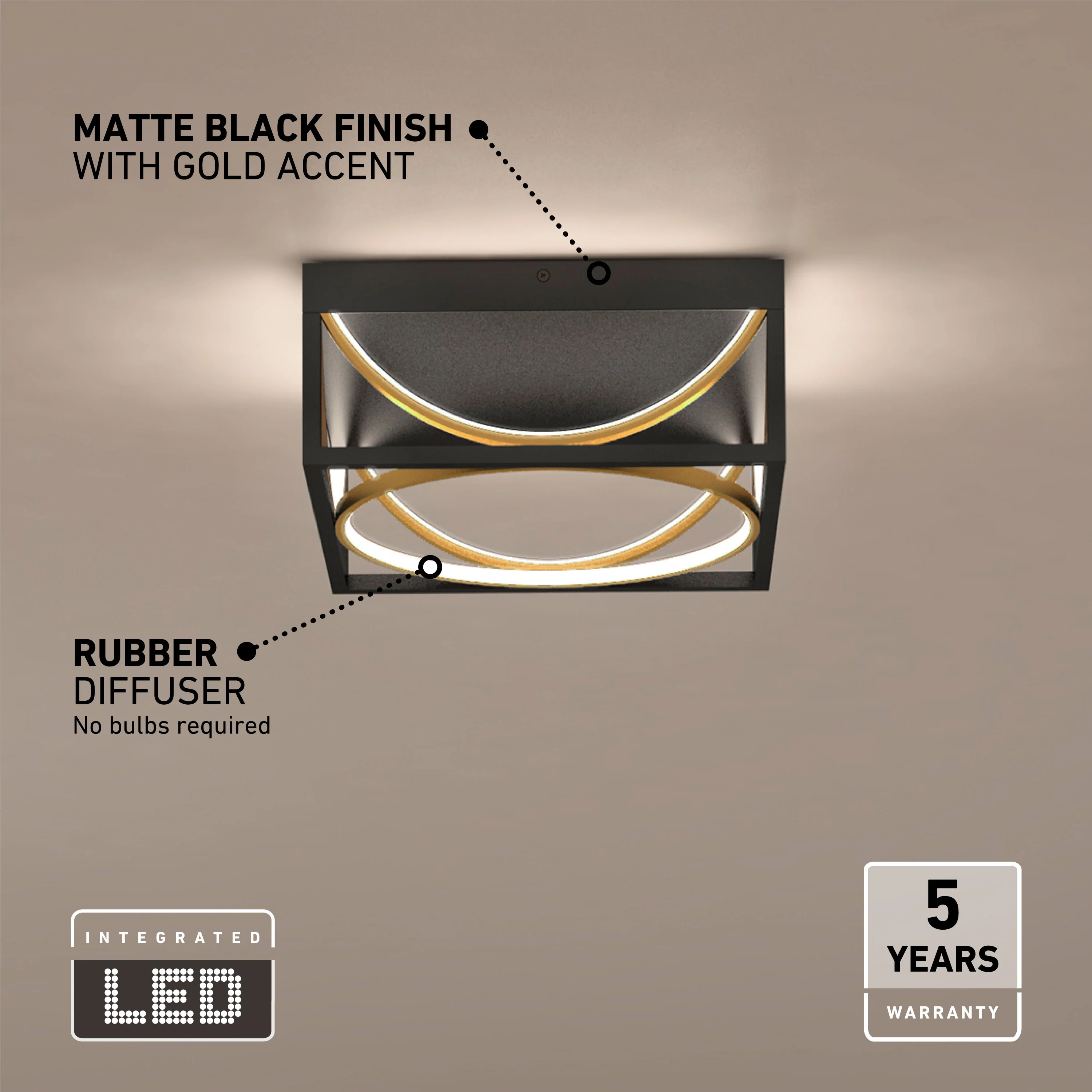 Luxury 13 in. (33 cm) Modern LED Flush Mount Ceiling Light - Image 8