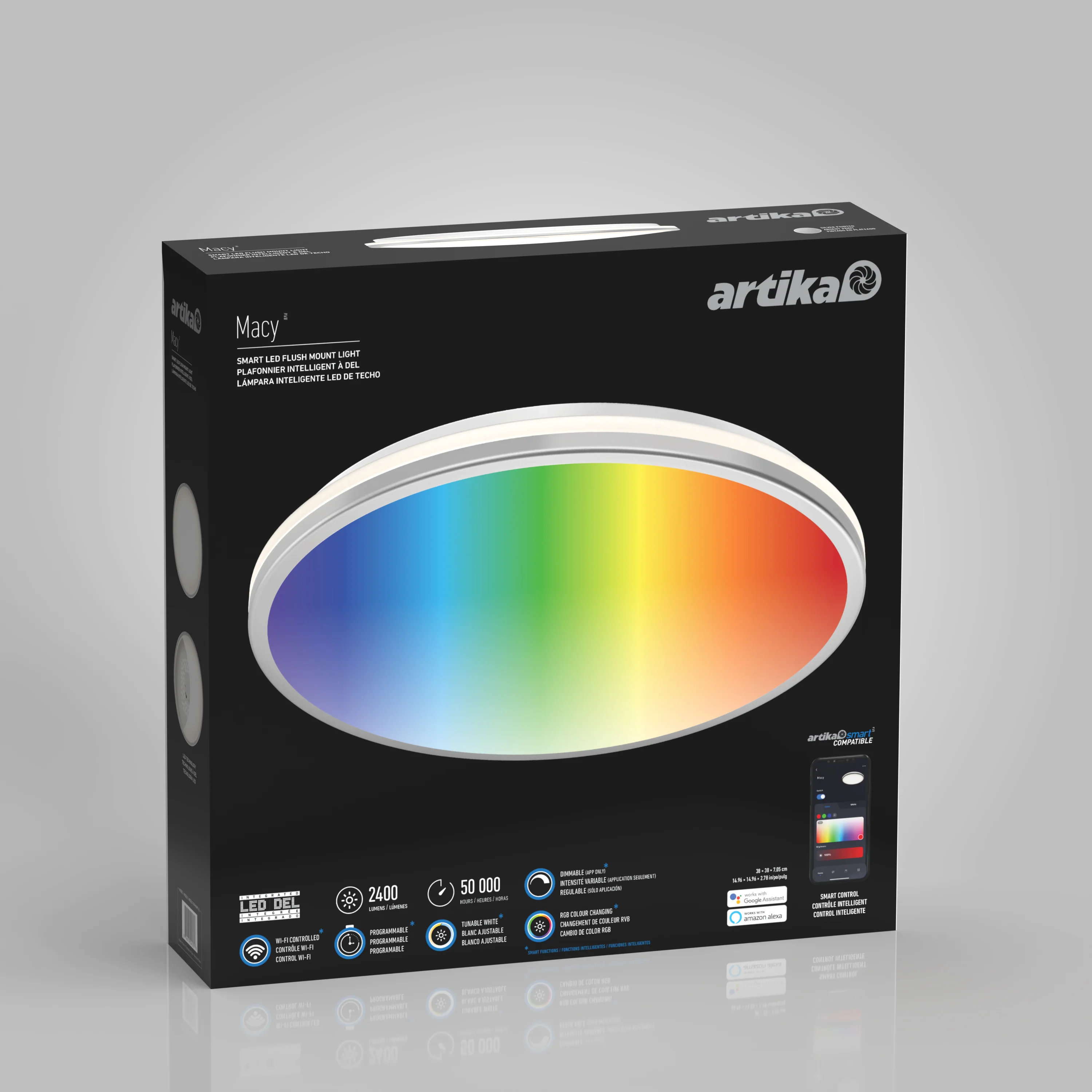 Macy 15 in. (38 cm) Modern LED Flush Mount Ceiling Light RGB - Image 32
