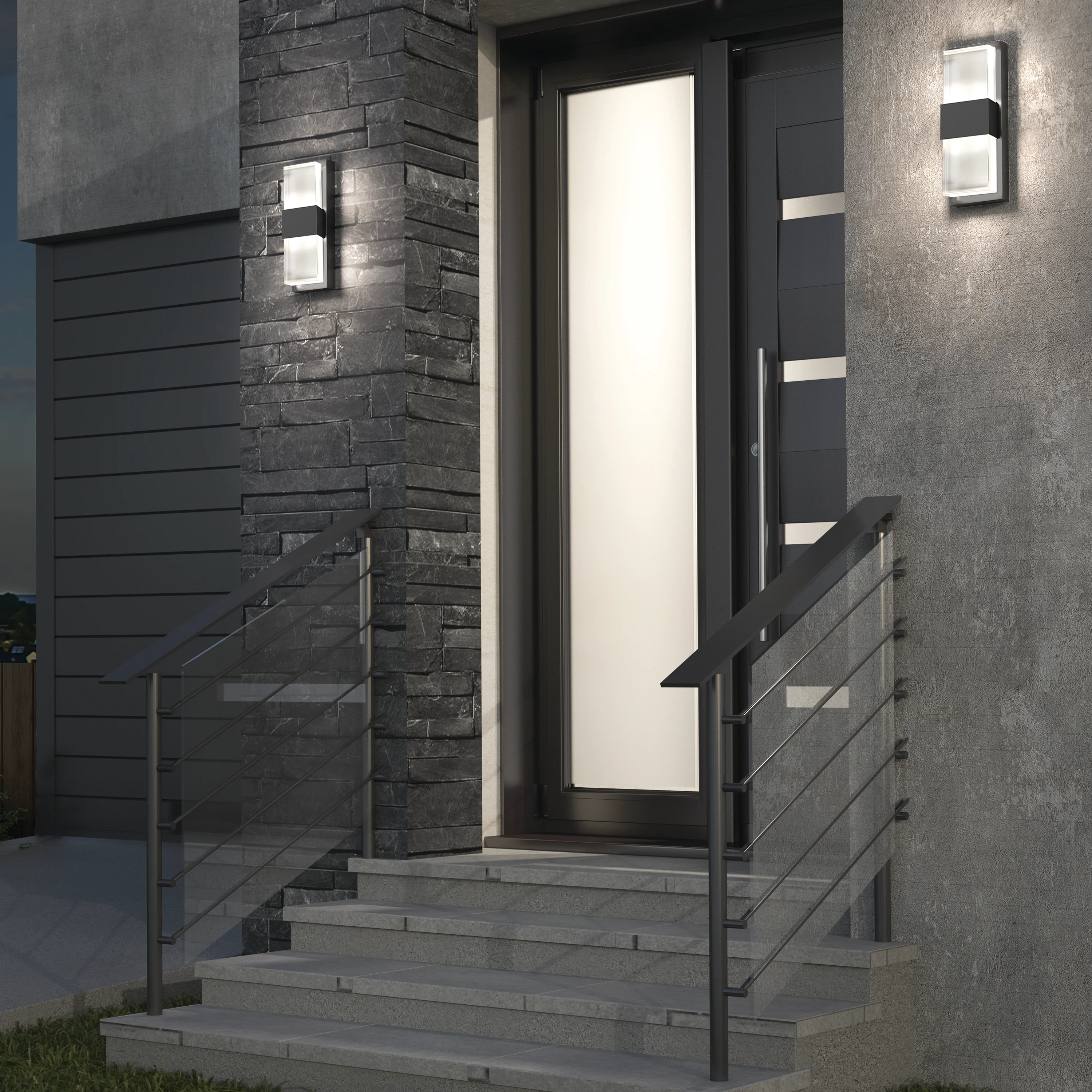 Mazza Frosted indoor-outdoor LED wall light - Image 12