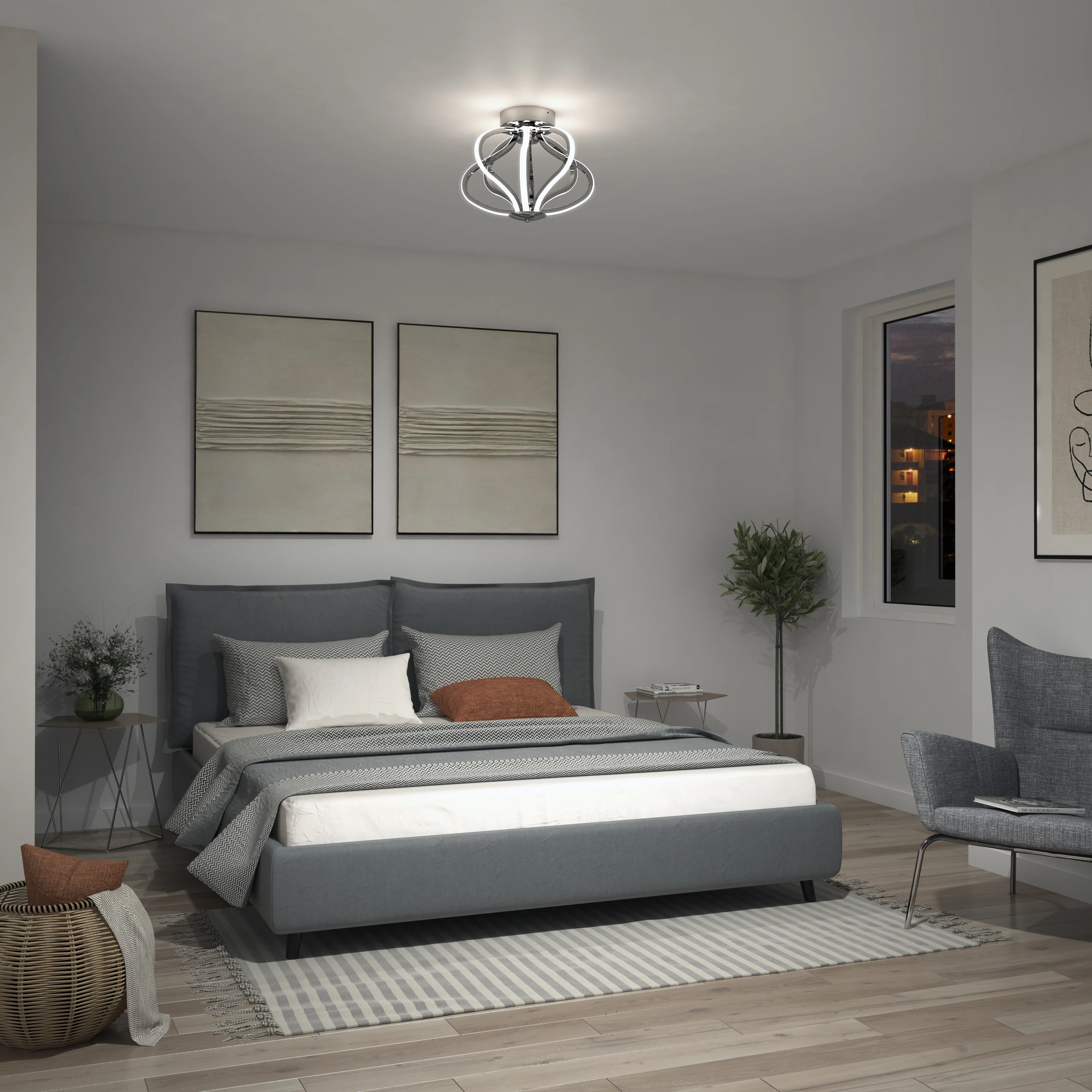 Meridian 12 in. (31 cm) Modern LED Flush Mount Ceiling Light - Image 11