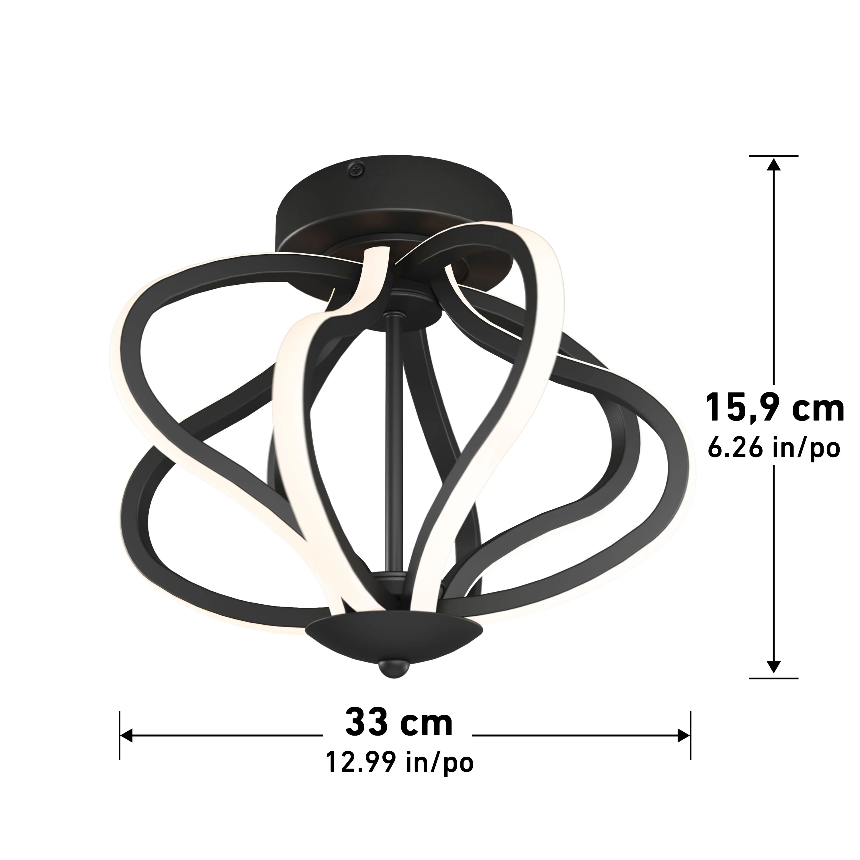 Meridian 12 in. (31 cm) Modern LED Flush Mount Ceiling Light - Image 9