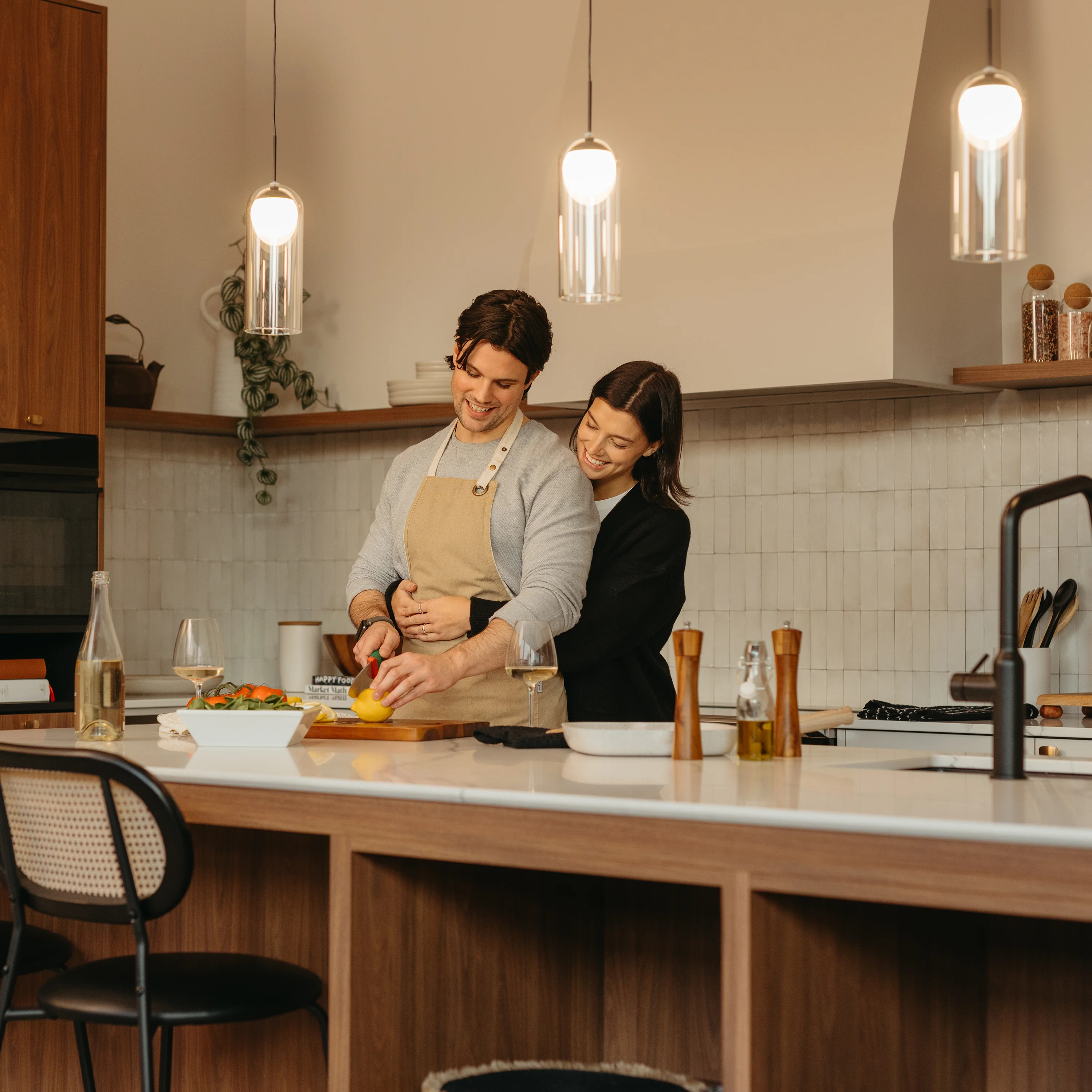 Mirah LED modern mid-century pendant light 3 CCT - Image 2