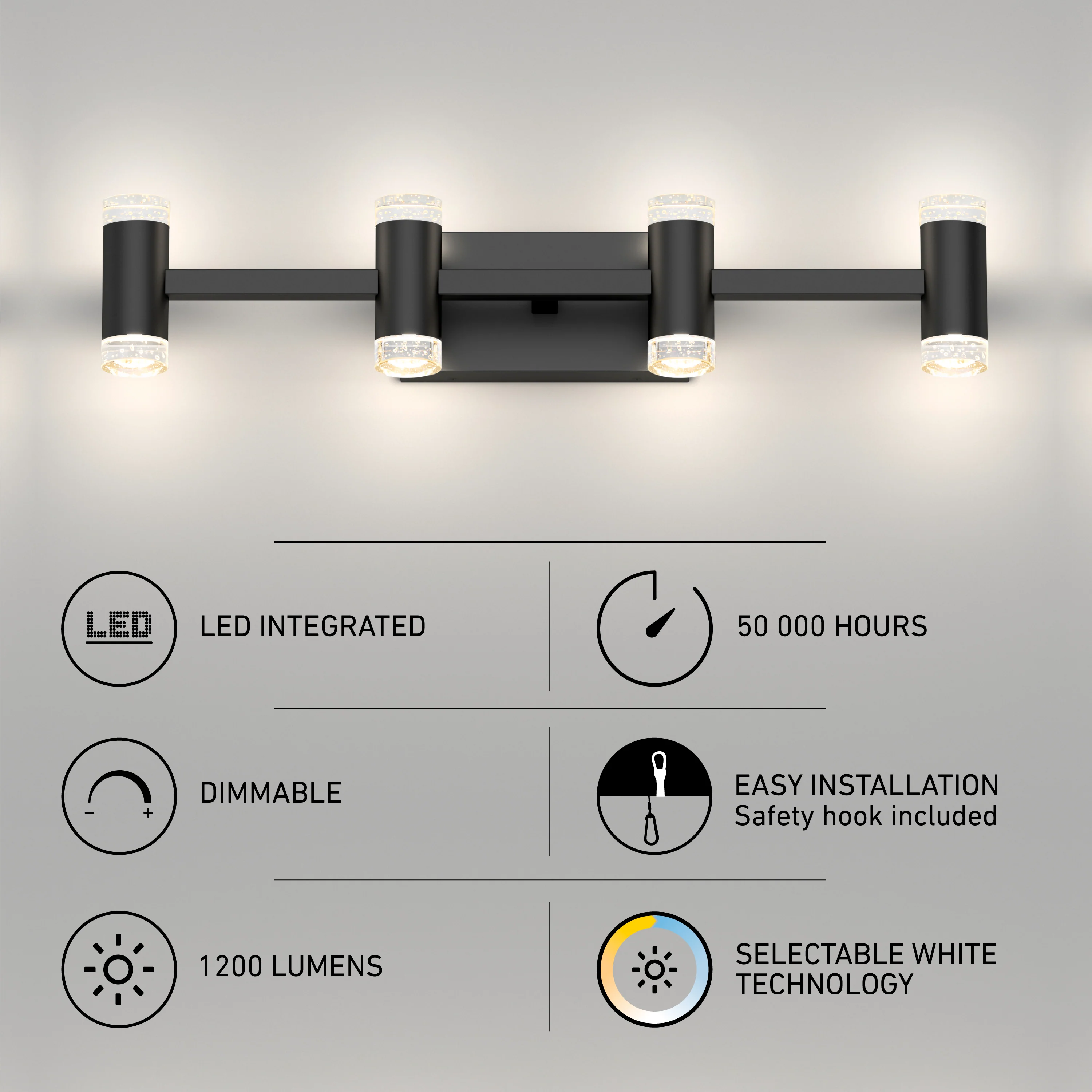 Mist 27-in (67 cm) Integrated LED 5-CCT Vanity Light Bar for Bathroom - Image 11