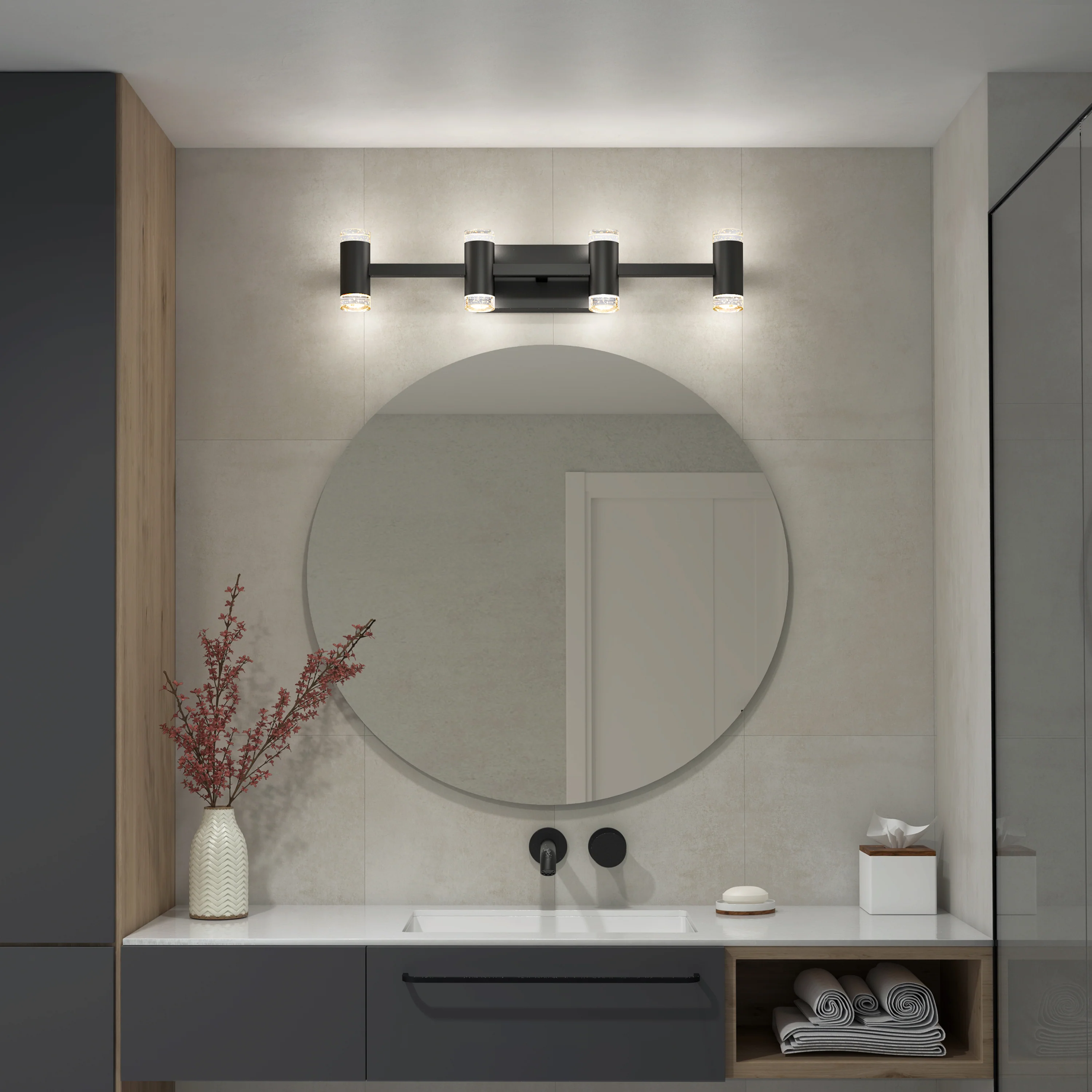 Mist 27-in (67 cm) Integrated LED 5-CCT Vanity Light Bar for Bathroom - Image 13