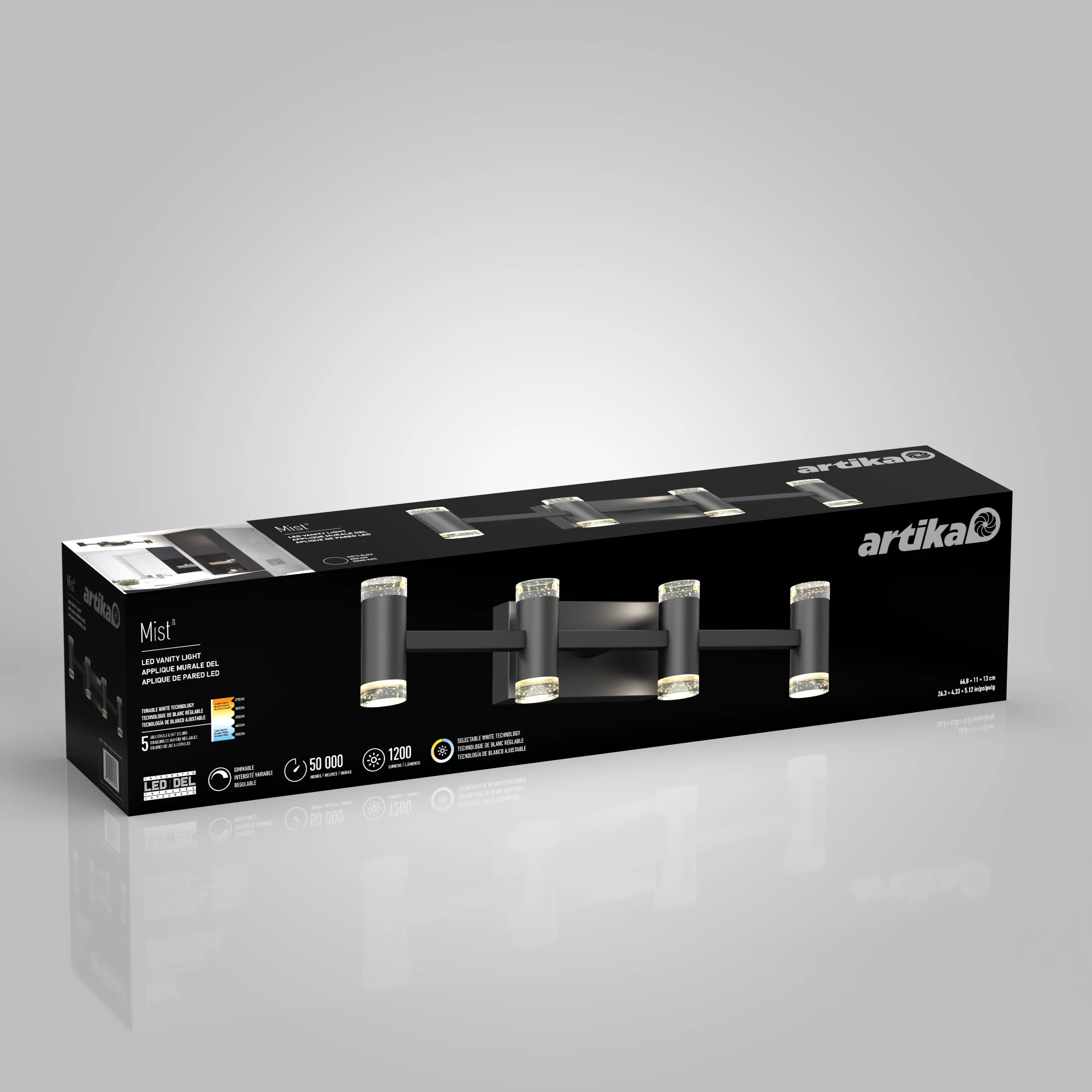 Mist 27-in (67 cm) Integrated LED 5-CCT Vanity Light Bar for Bathroom - Image 14