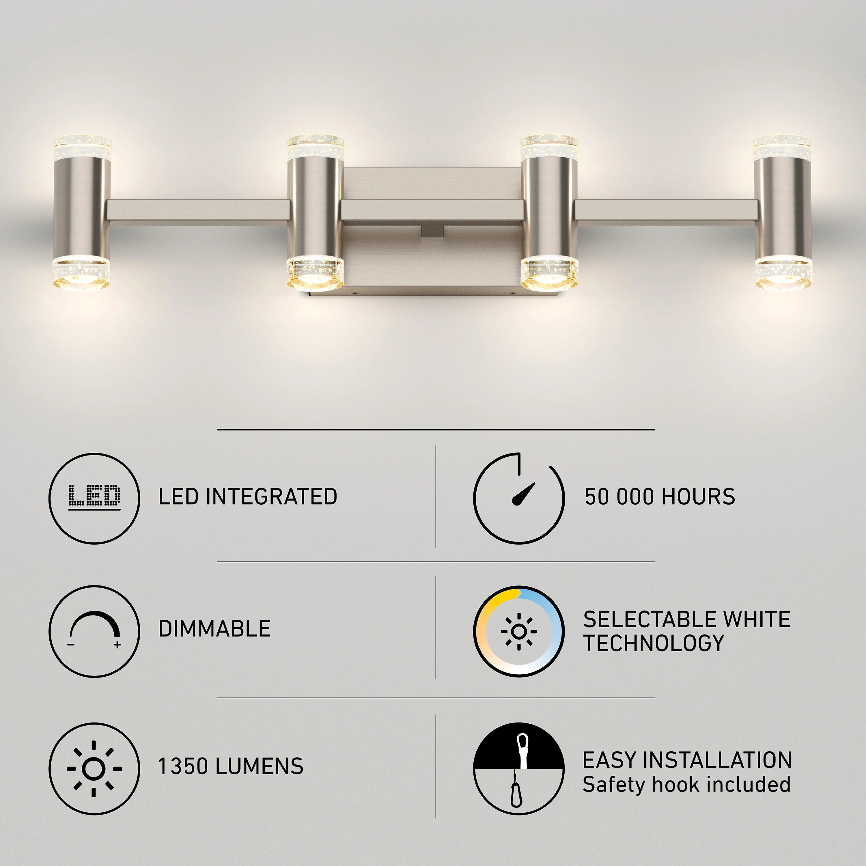 Mist 27-in (67 cm) Integrated LED 5-CCT Vanity Light Bar for Bathroom - Image 24