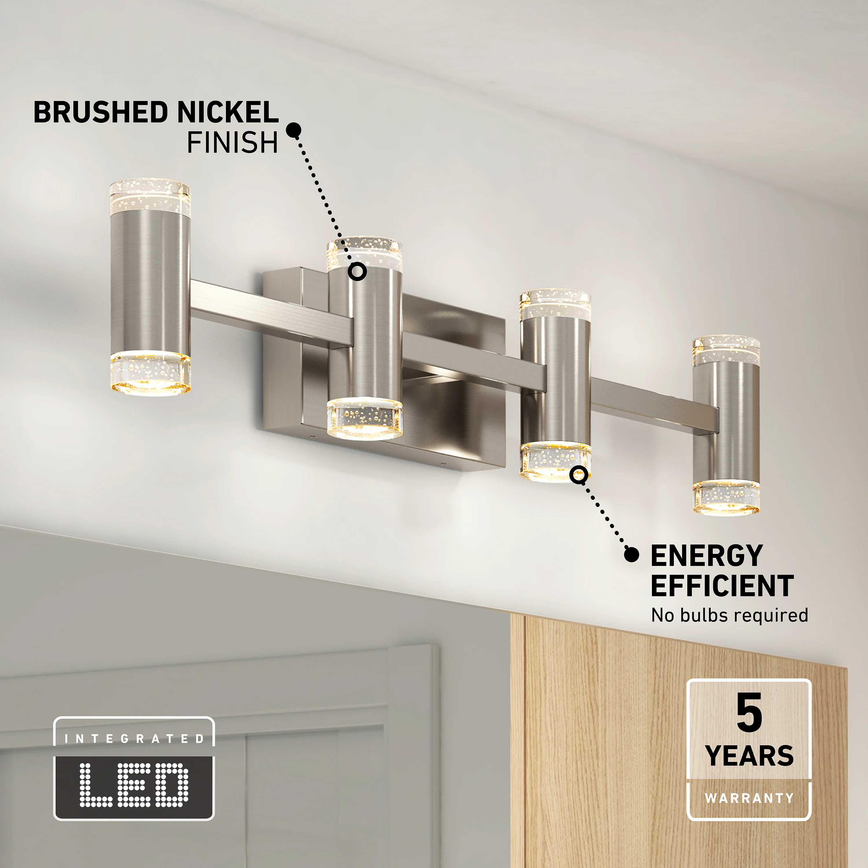 Mist 27-in (67 cm) Integrated LED 5-CCT Vanity Light Bar for Bathroom - Image 25