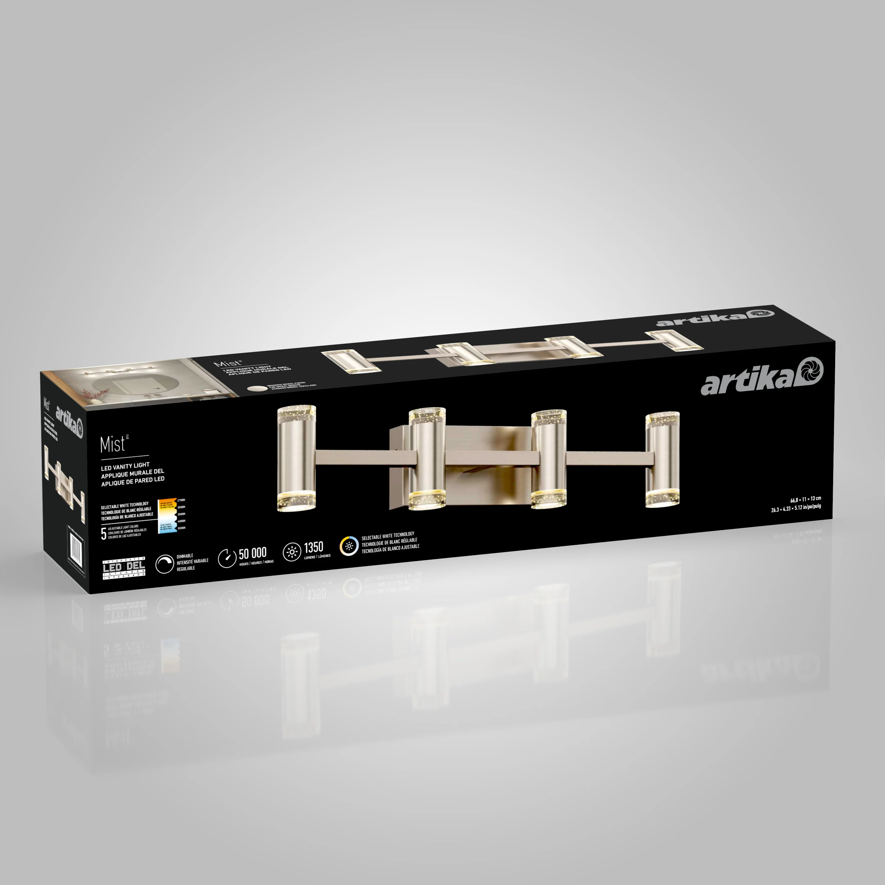Mist 27-in (67 cm) Integrated LED 5-CCT Vanity Light Bar for Bathroom - Image 30