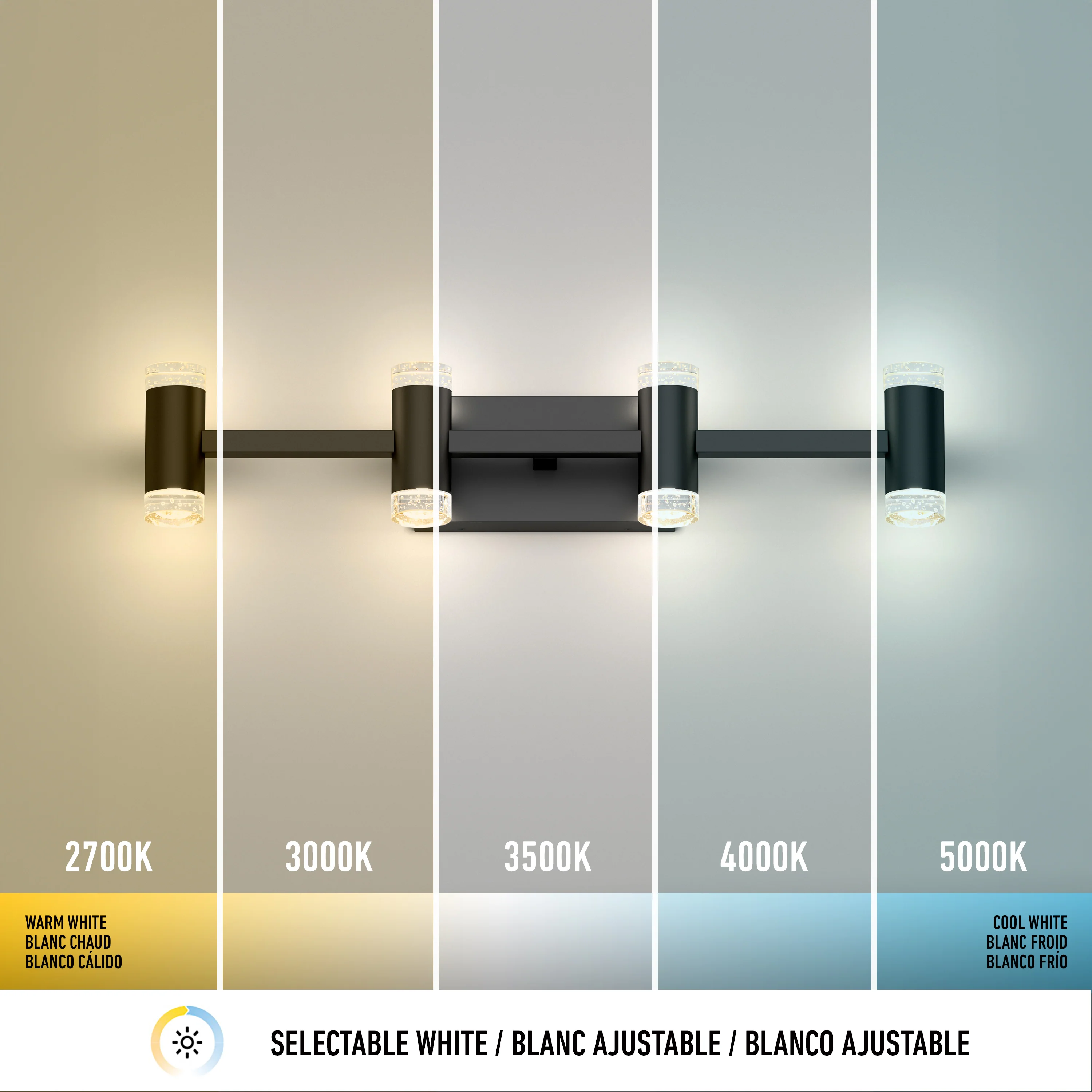 Mist 27-in (67 cm) Integrated LED 5-CCT Vanity Light Bar for Bathroom - Image 9