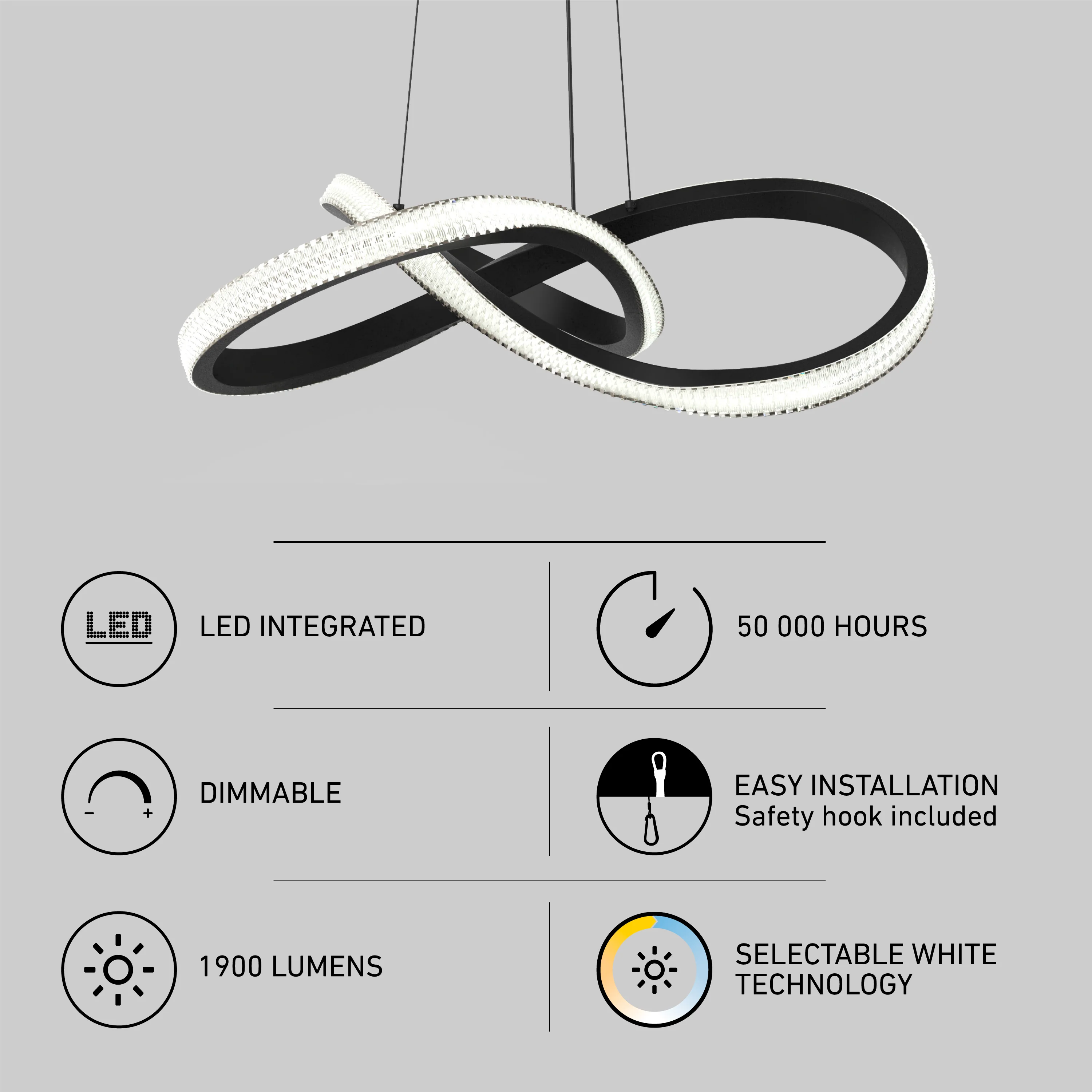 Morgan LED contemporary pendant light 5 CCT - Image 10