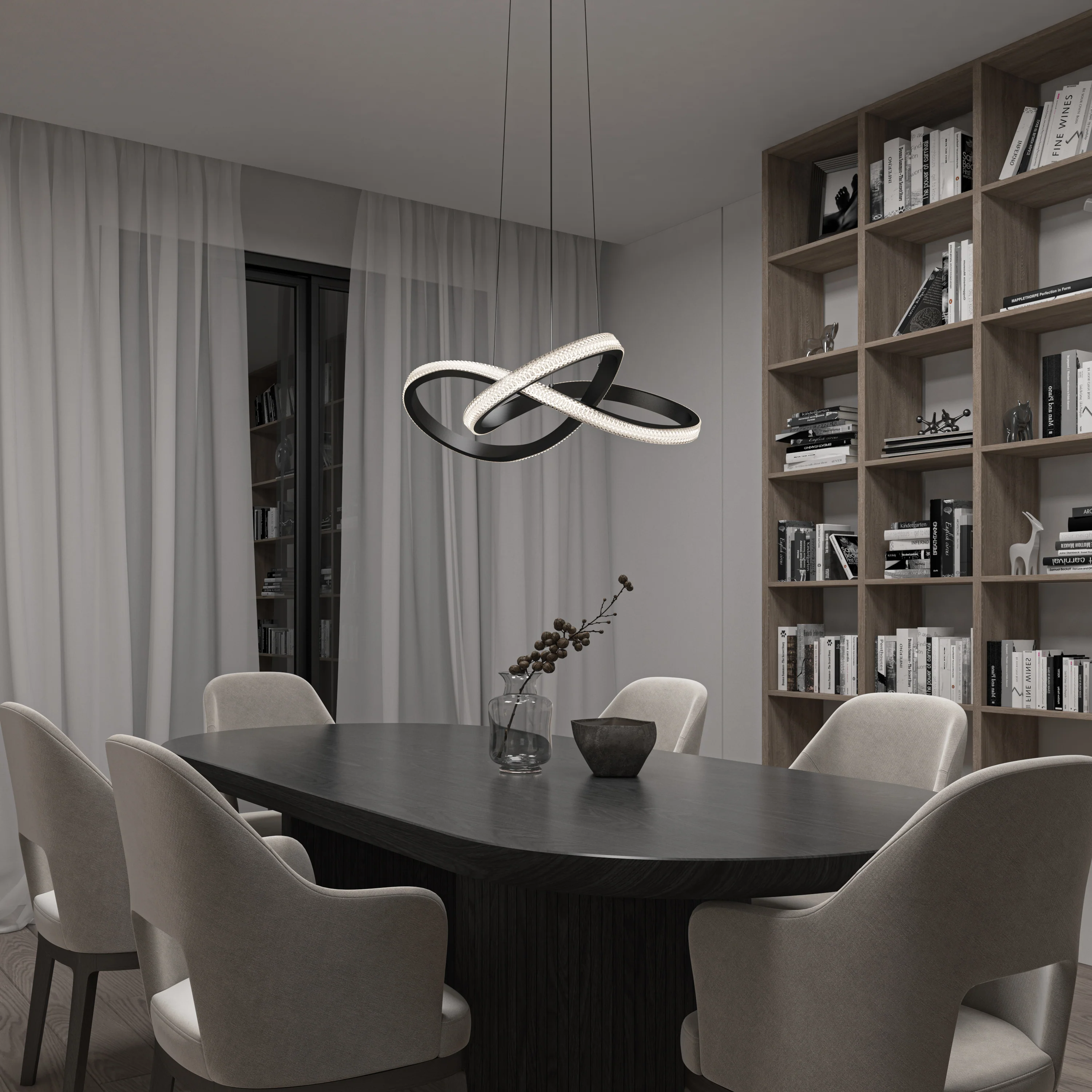 Morgan LED contemporary pendant light 5 CCT - Image 11