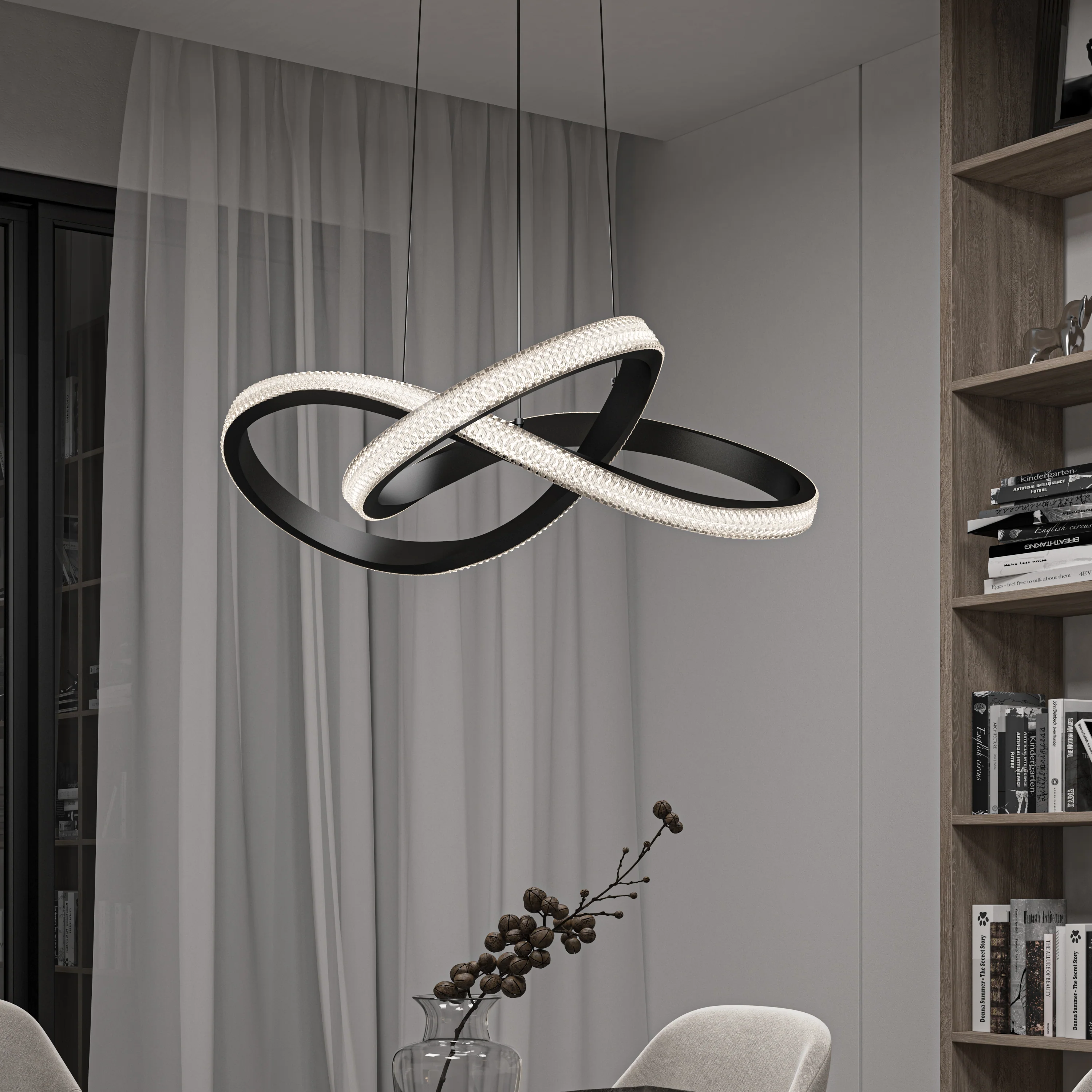 Morgan LED contemporary pendant light 5 CCT - Image 12