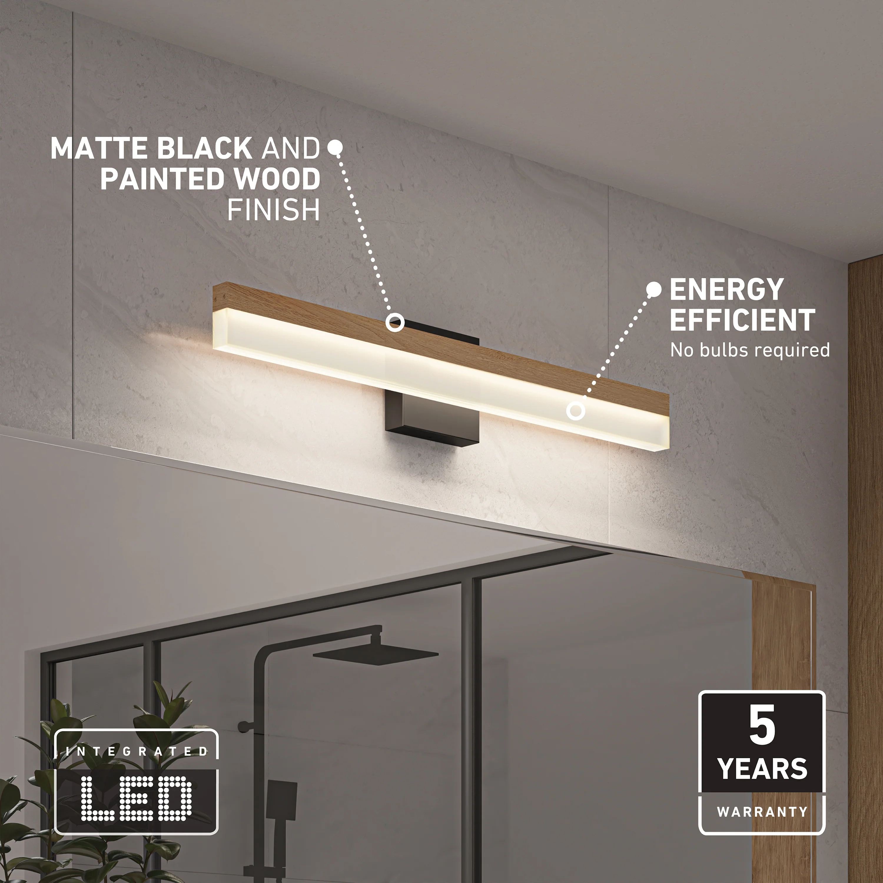Neil 27-in (69 cm) Integrated LED Vanity Light Bar for Bathroom - Image 10