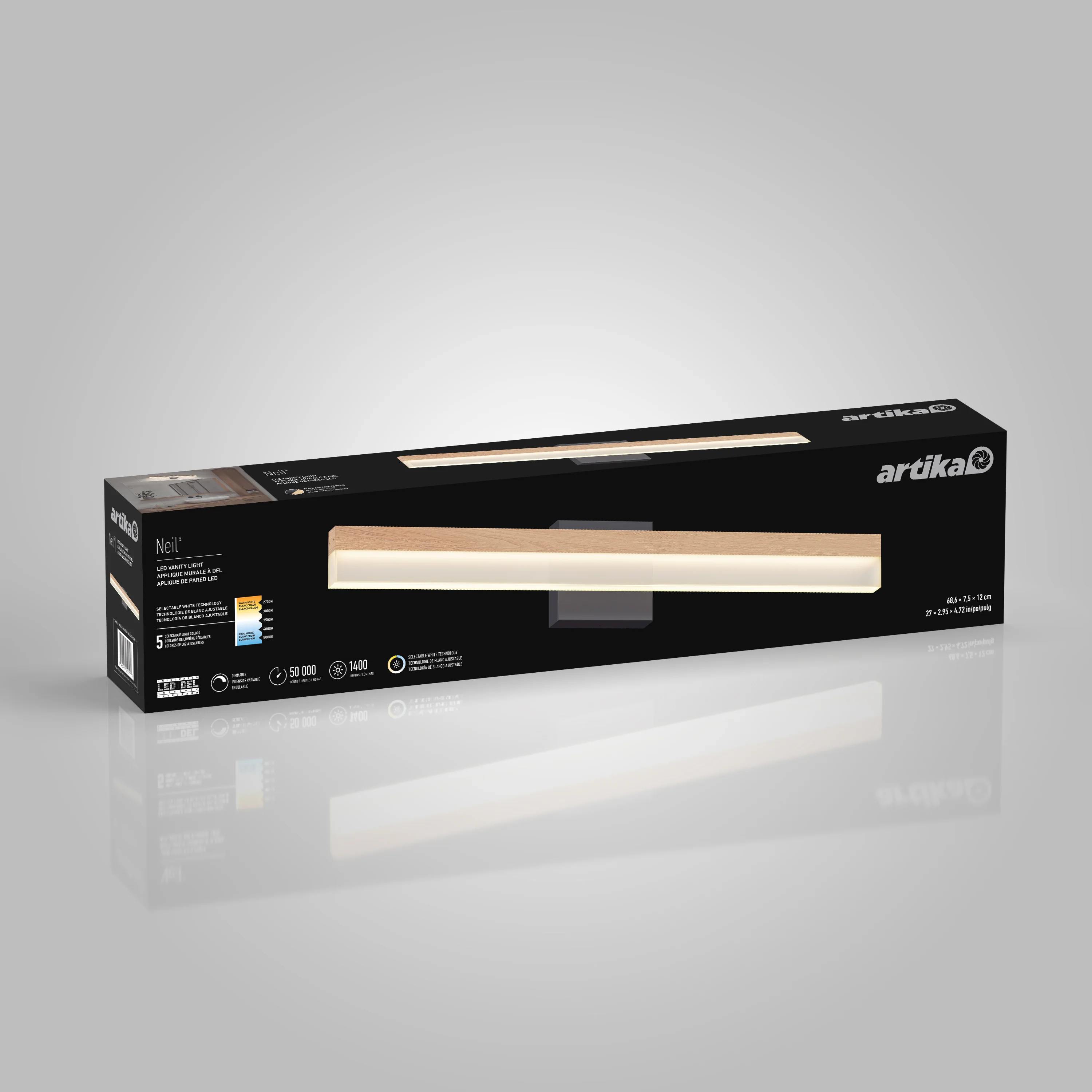 Neil 27-in (69 cm) Integrated LED Vanity Light Bar for Bathroom - Image 14