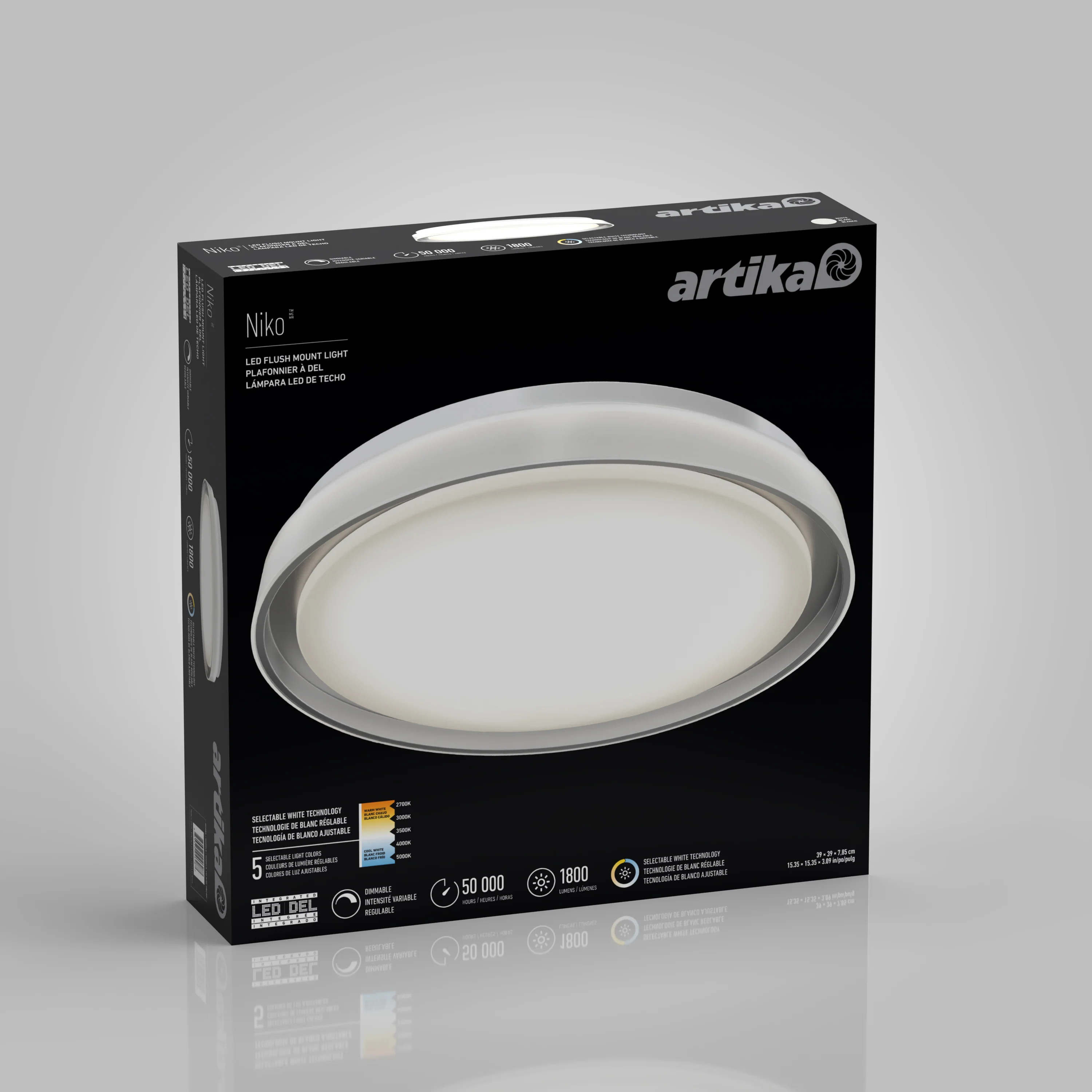 Niko 15 in. (39 cm) Modern LED Flush Mount Ceiling Light 5 CCT - Image 12