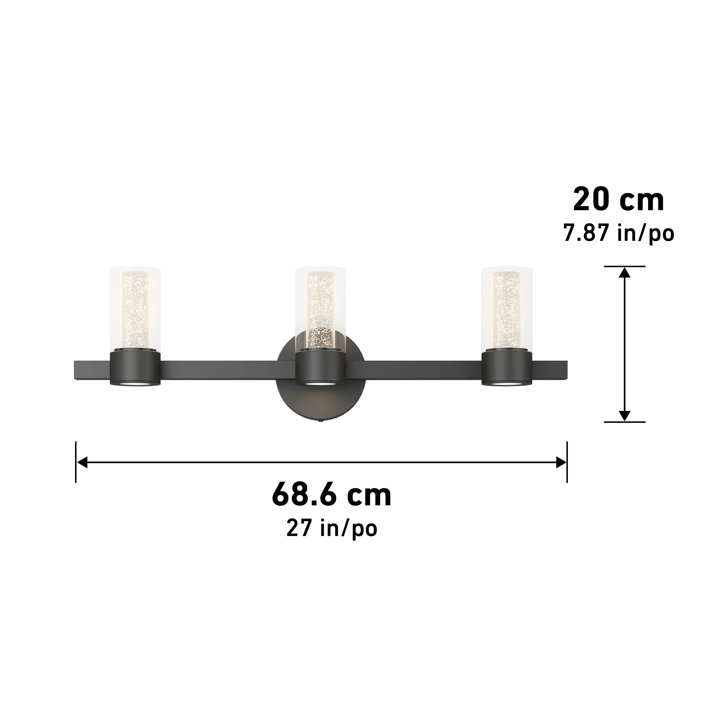 Novello 27-in (69 cm) 3-Light Modern LED Vanity Light for Bathroom - Image 10