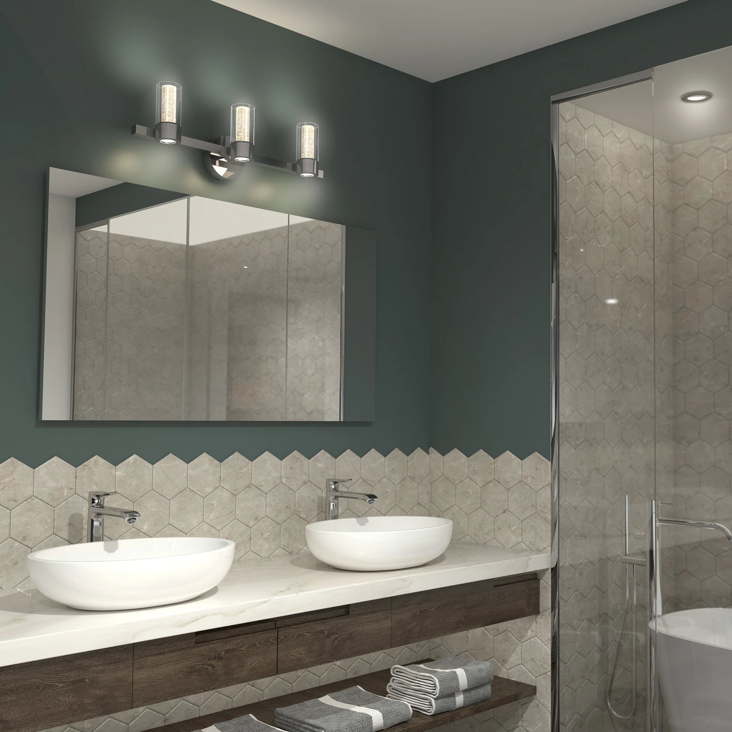 Novello 27-in (69 cm) 3-Light Modern LED Vanity Light for Bathroom - Image 11