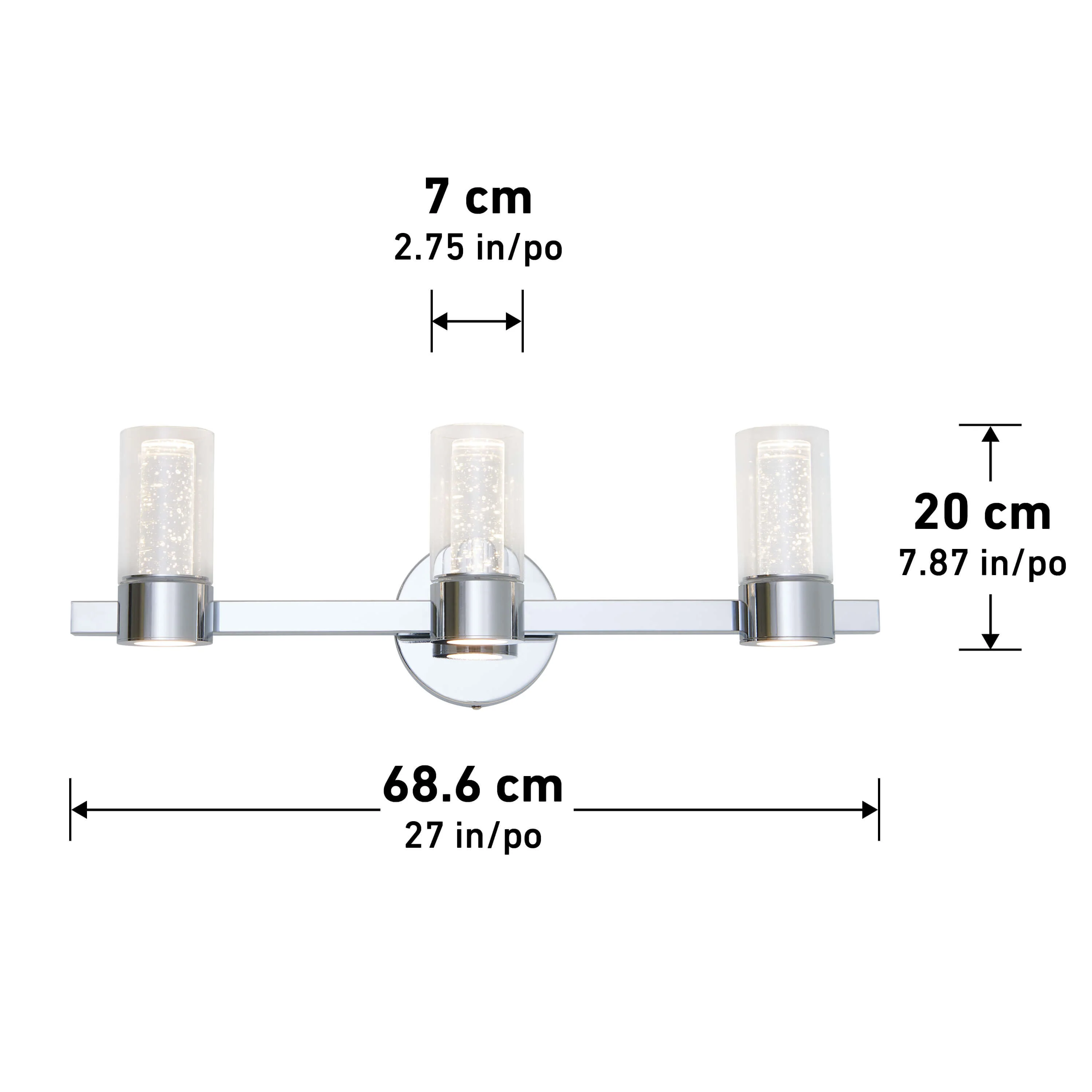 Novello 27-in (69 cm) 3-Light Modern LED Vanity Light for Bathroom - Image 19