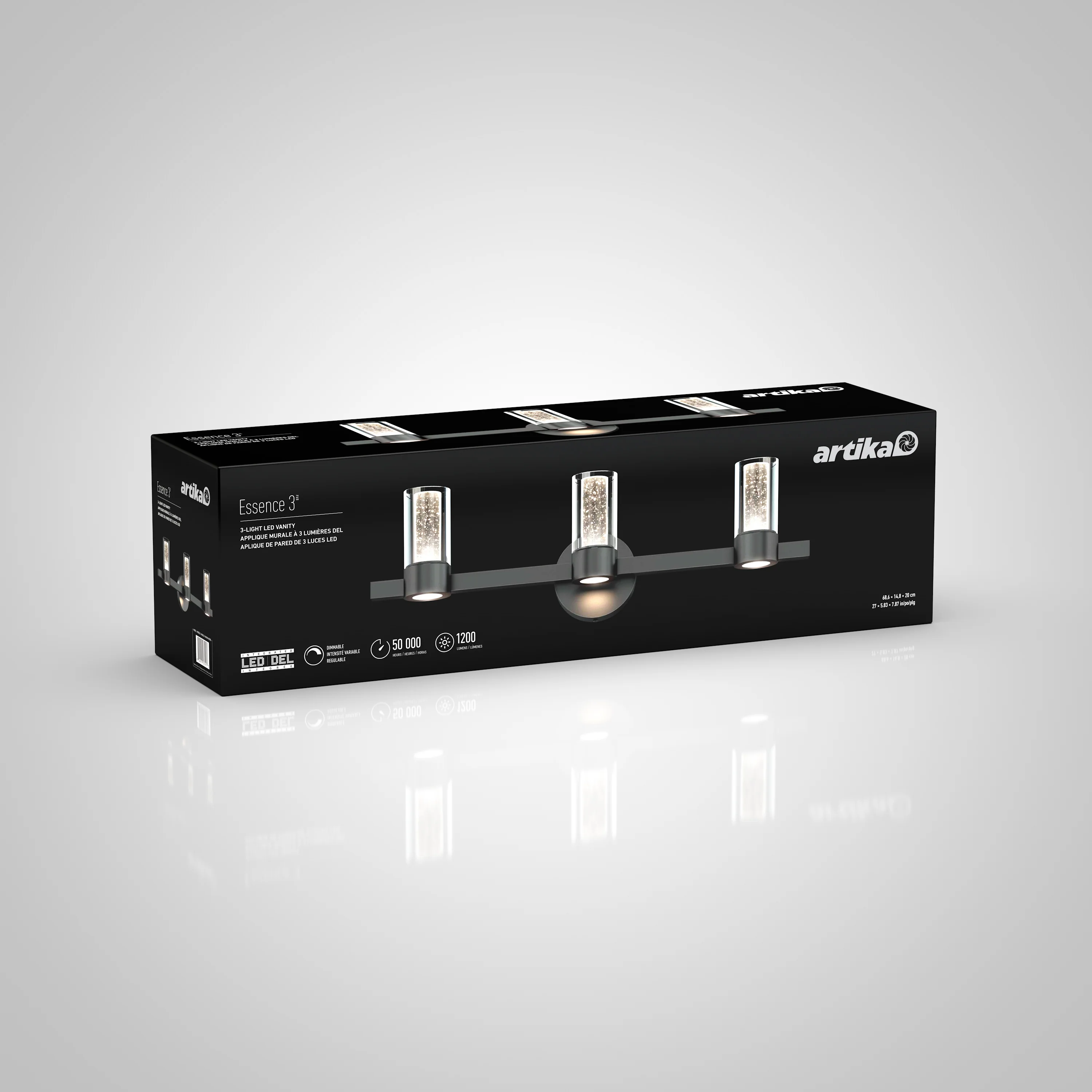 Novello 27-in (69 cm) 3-Light Modern LED Vanity Light for Bathroom - Image 8